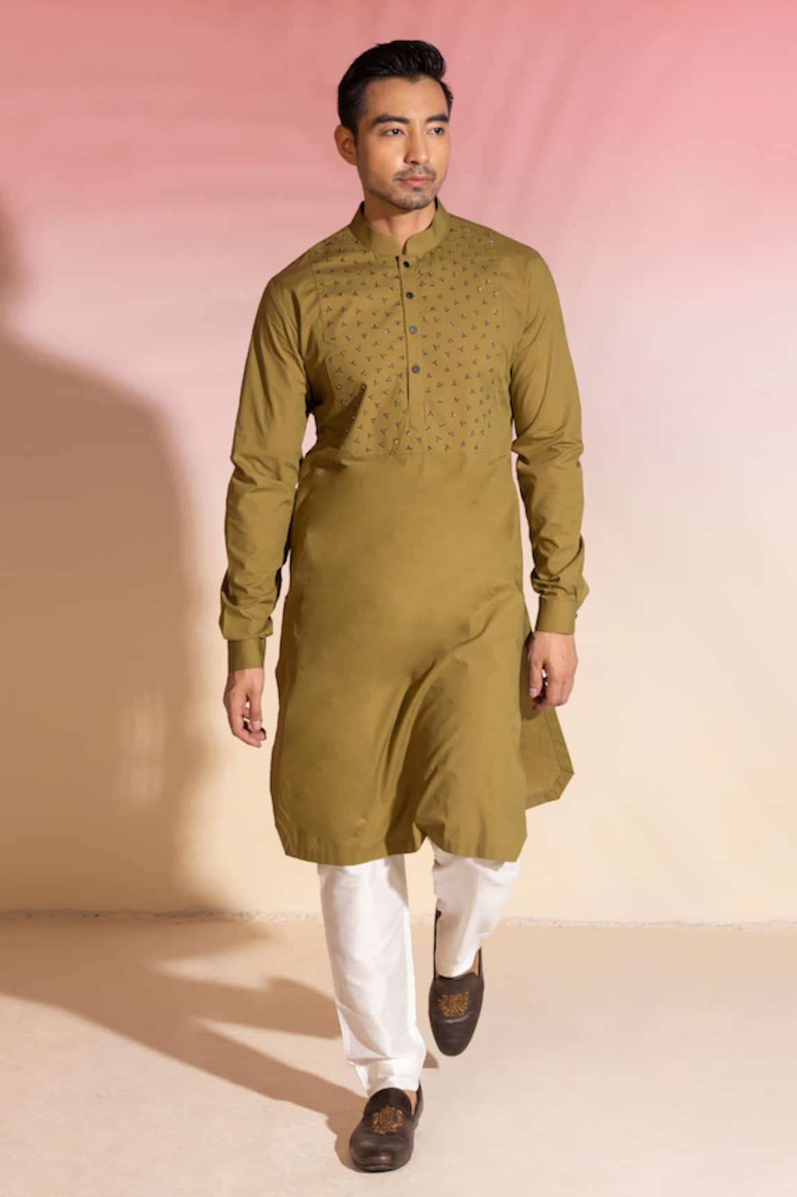 Seven Olea Cutdana Placement Embroidered Kurta