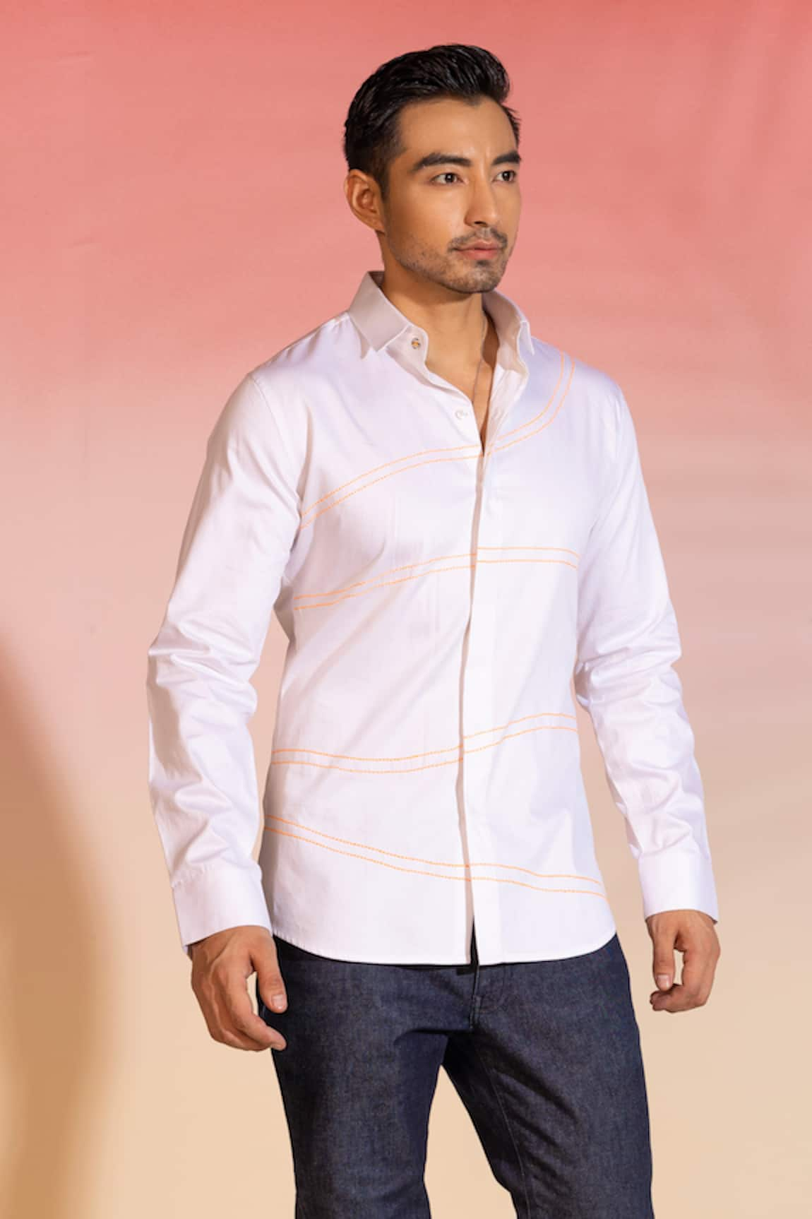 Seven Wave Embroidered Shirt