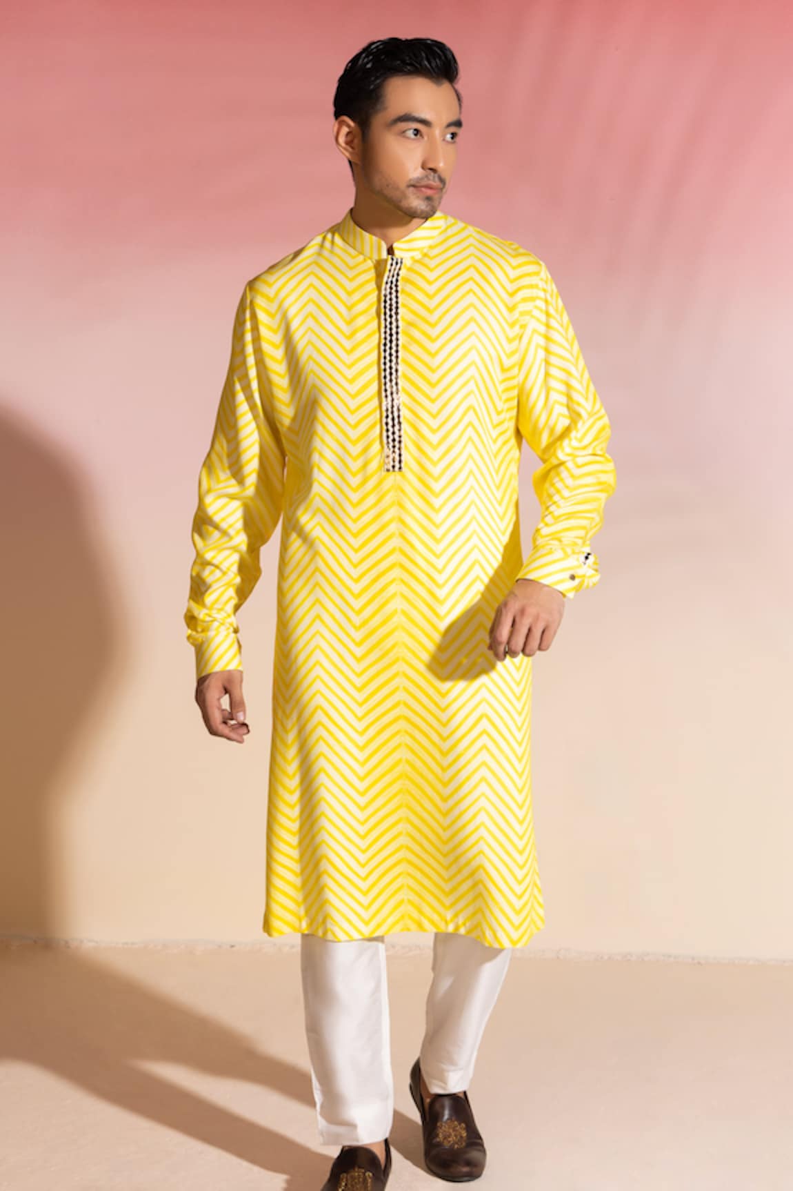 Seven Shibori Chevron Print Kurta Set