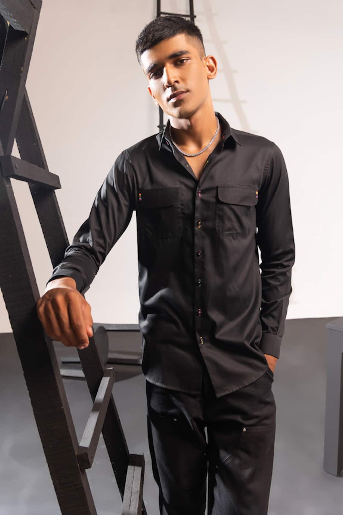 Seven Cotton Solid Tab Shirt