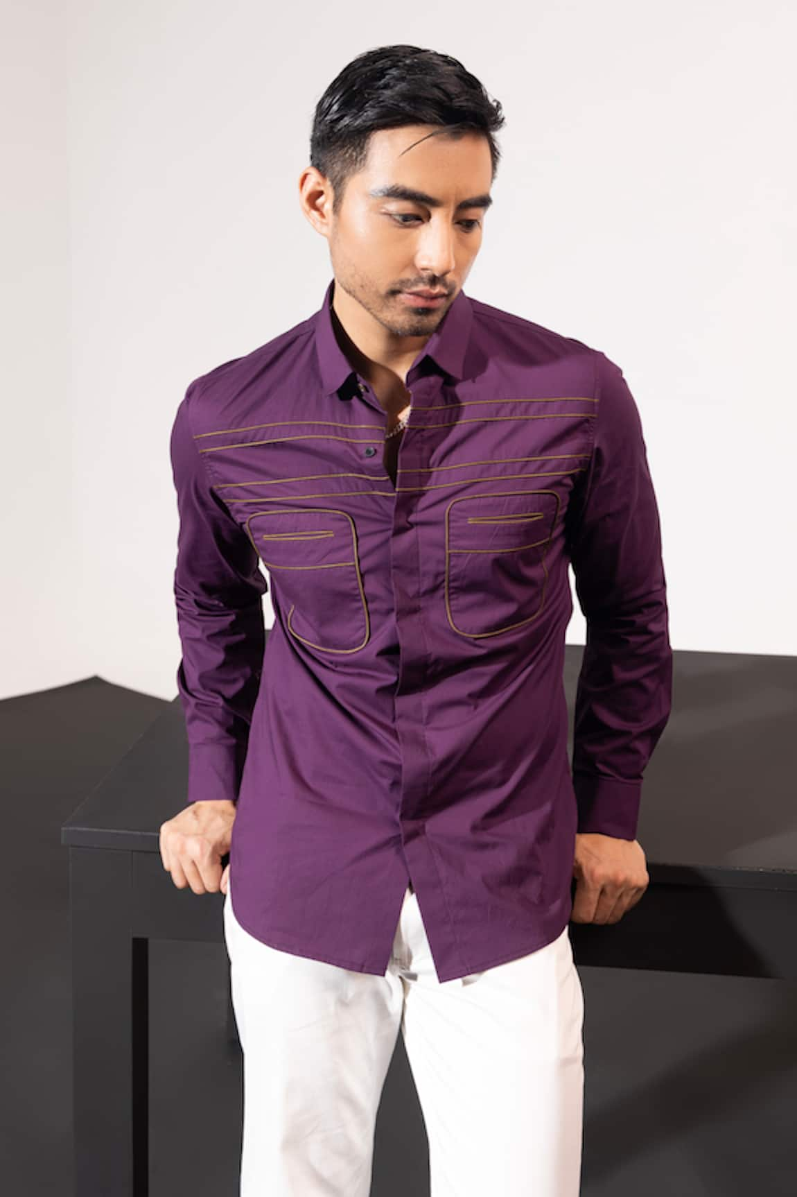 Seven True Tyrian Corded Shirt