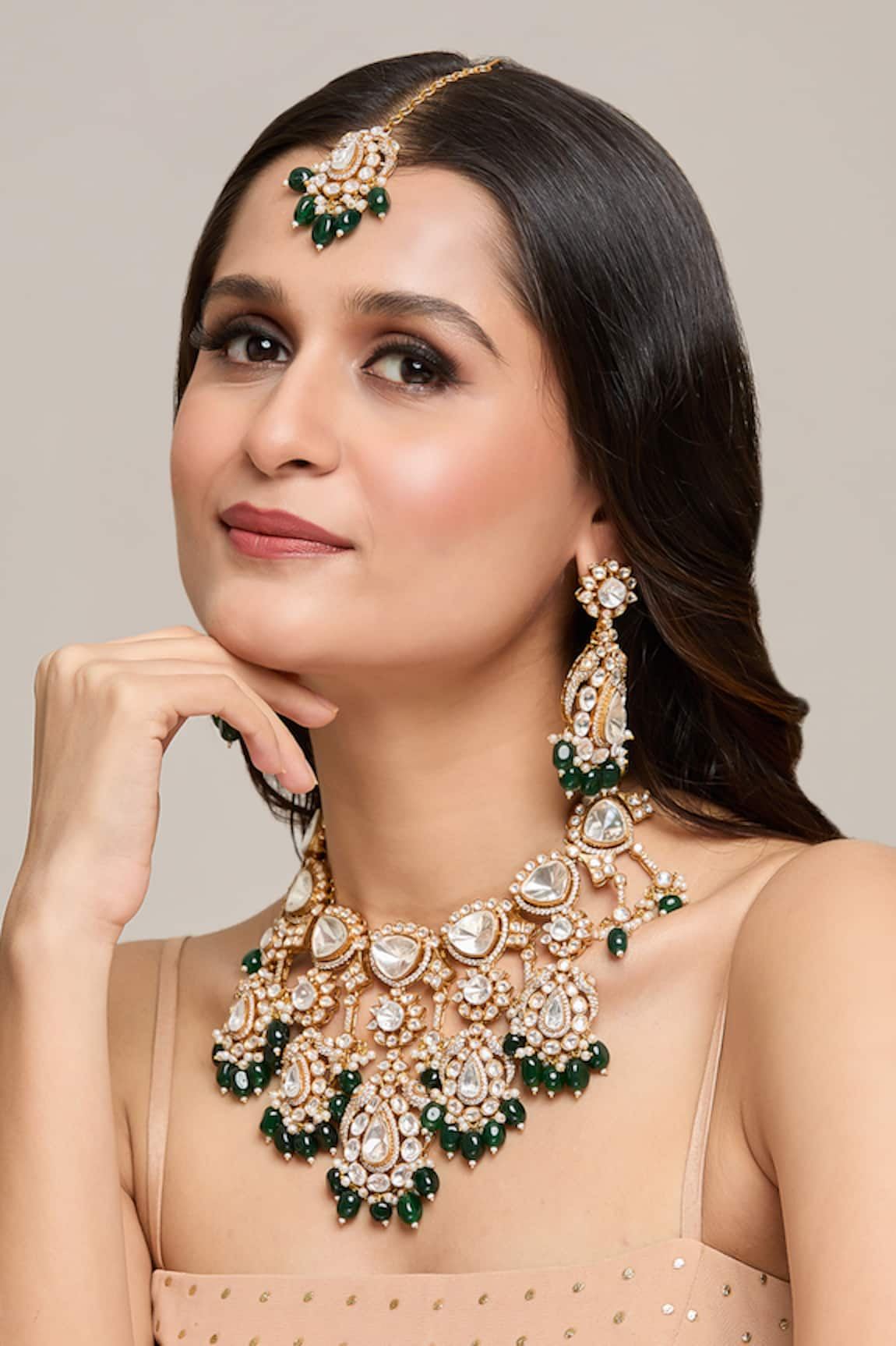 Moh-Maya by Disha Khatri Floral Beads Embellished Necklace Set