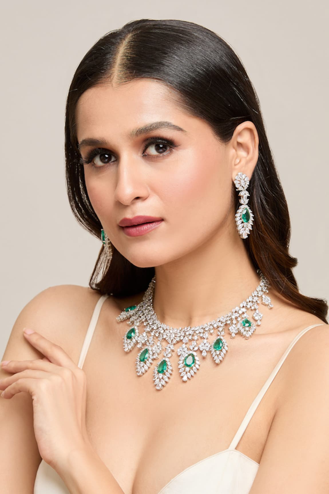 Moh-Maya by Disha Khatri Leaf Carved Necklace Set