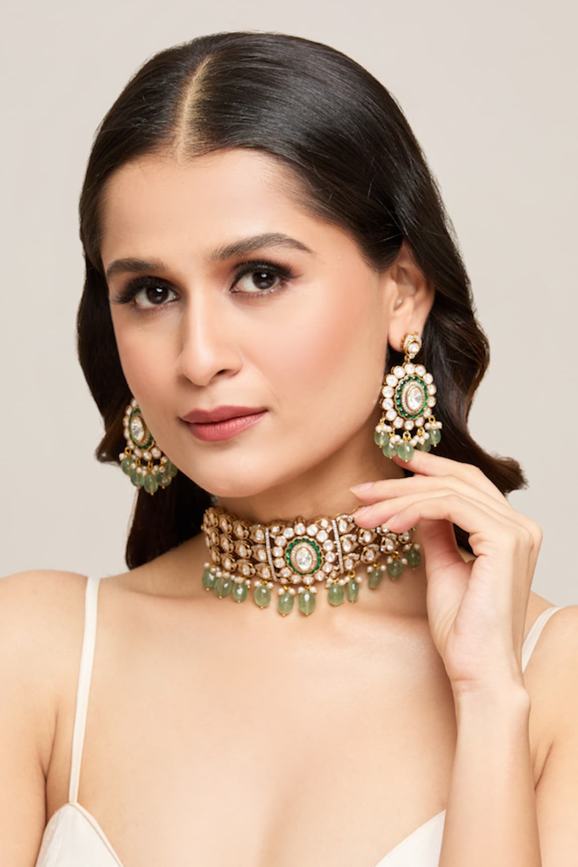 Moh-Maya by Disha Khatri Zirconia Studded Choker Set