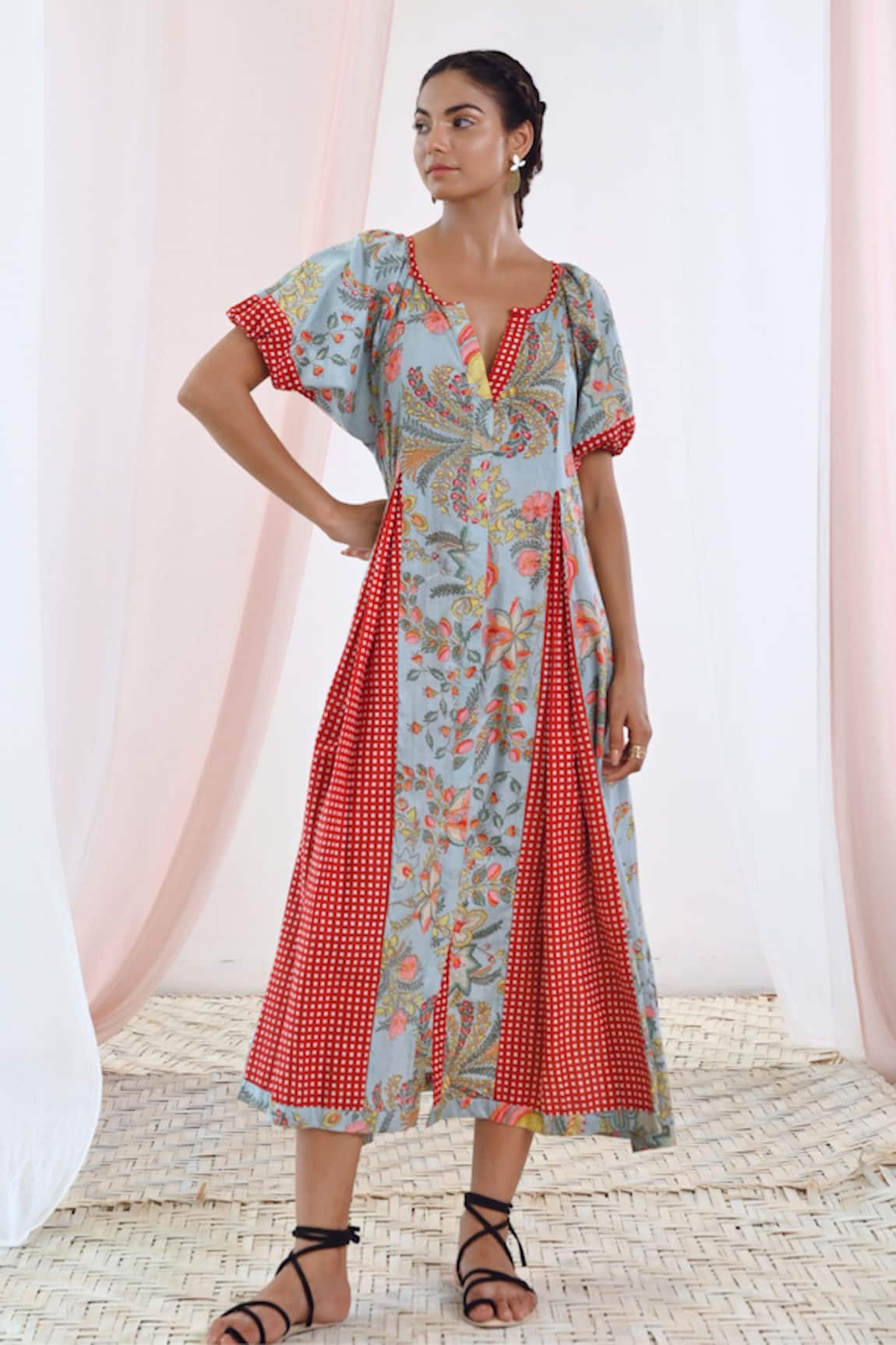 MoonTara Cotton Printed Midi Dress