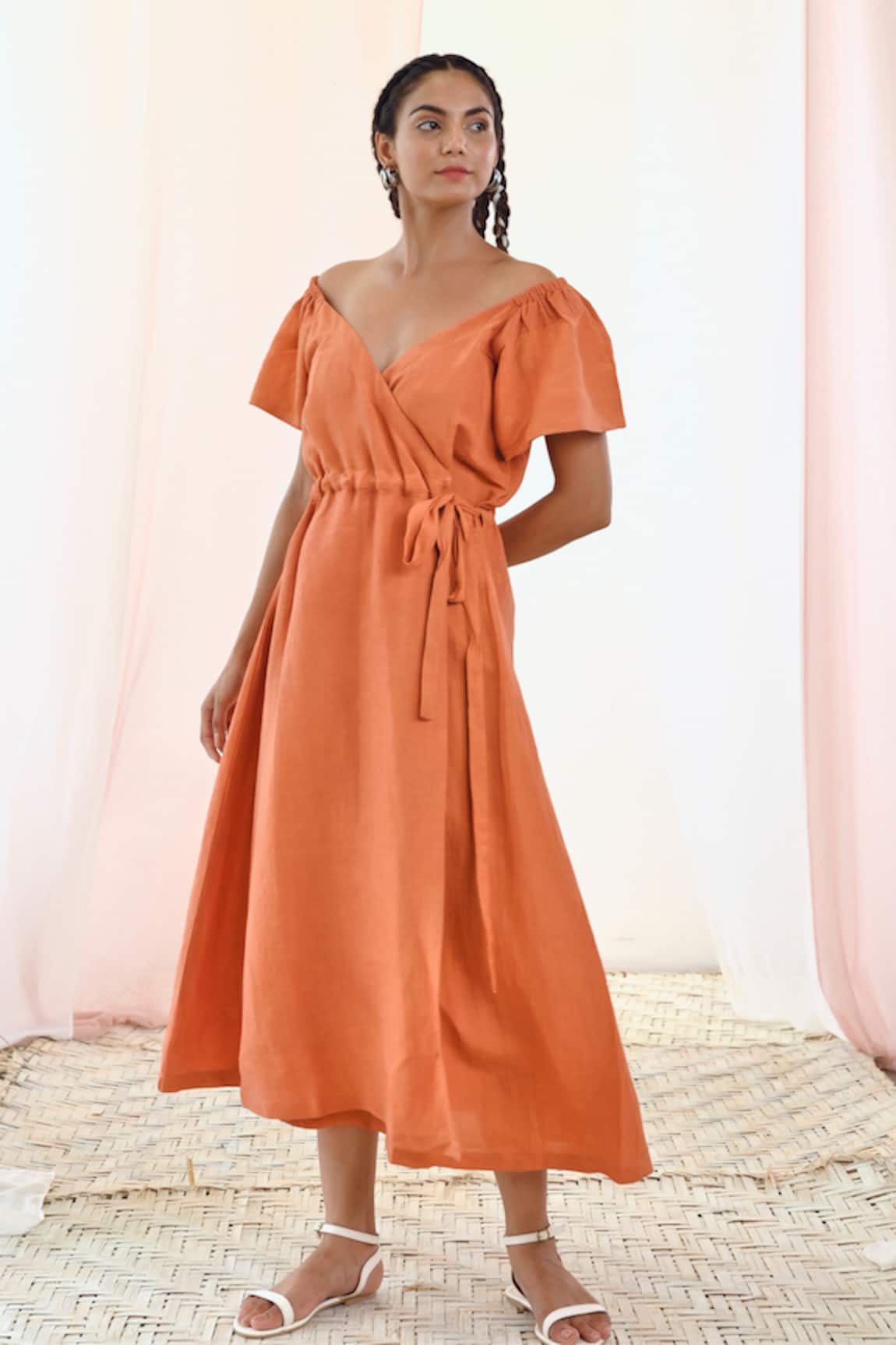 MoonTara Solid Linen Dress