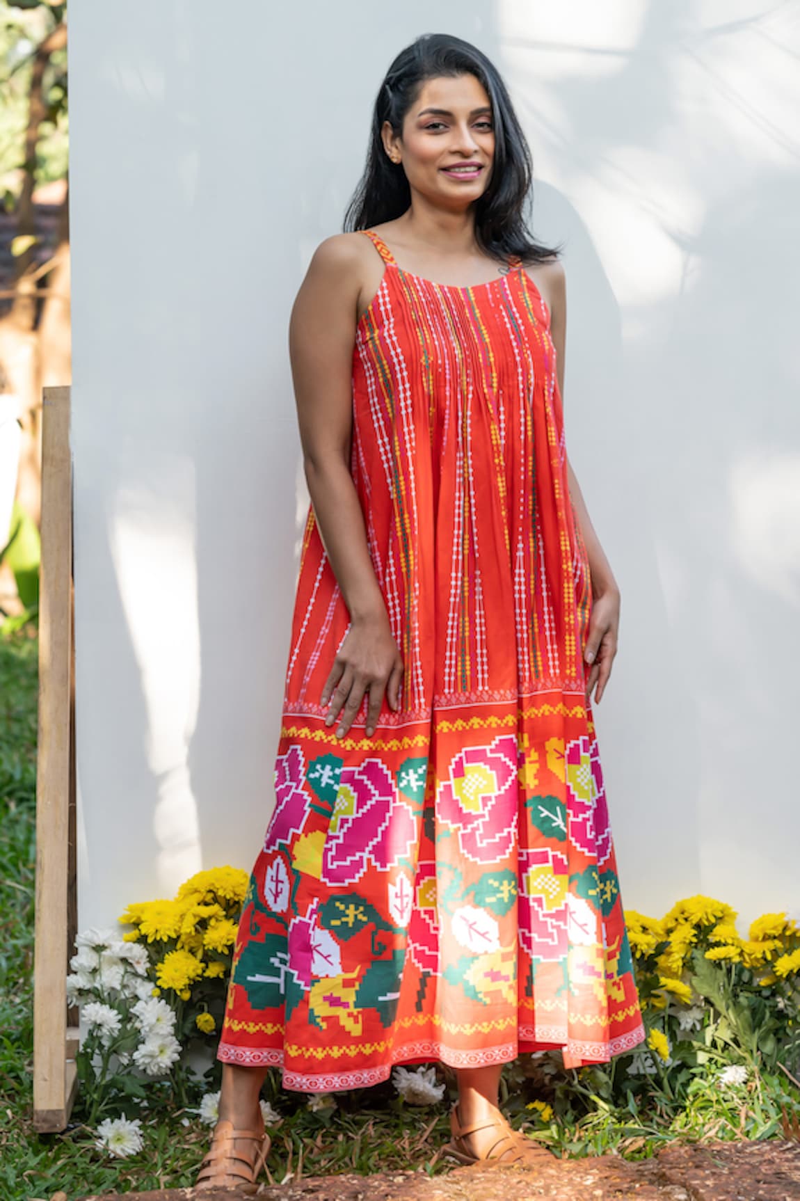 PRACHI KAMAT Portuguese Folk Print Maxi Dress