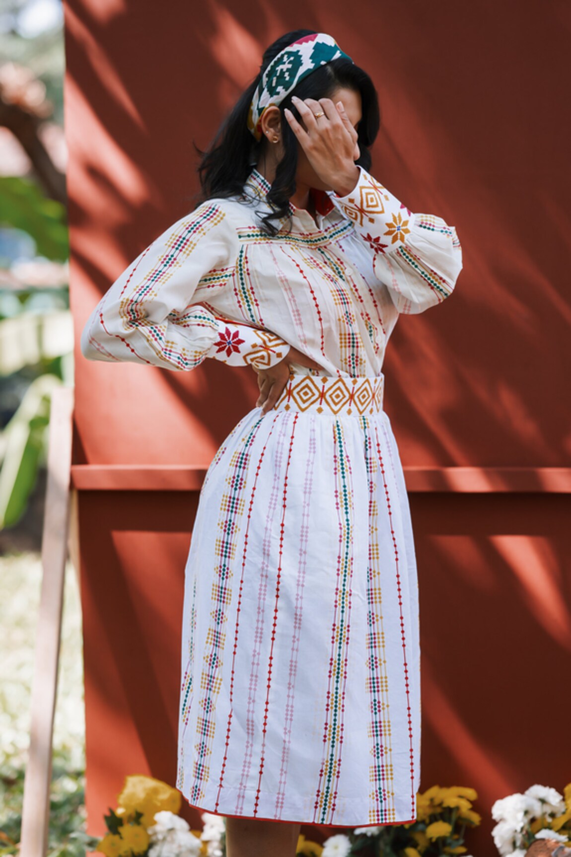 PRACHI KAMAT Portuguese Folk Print Dress
