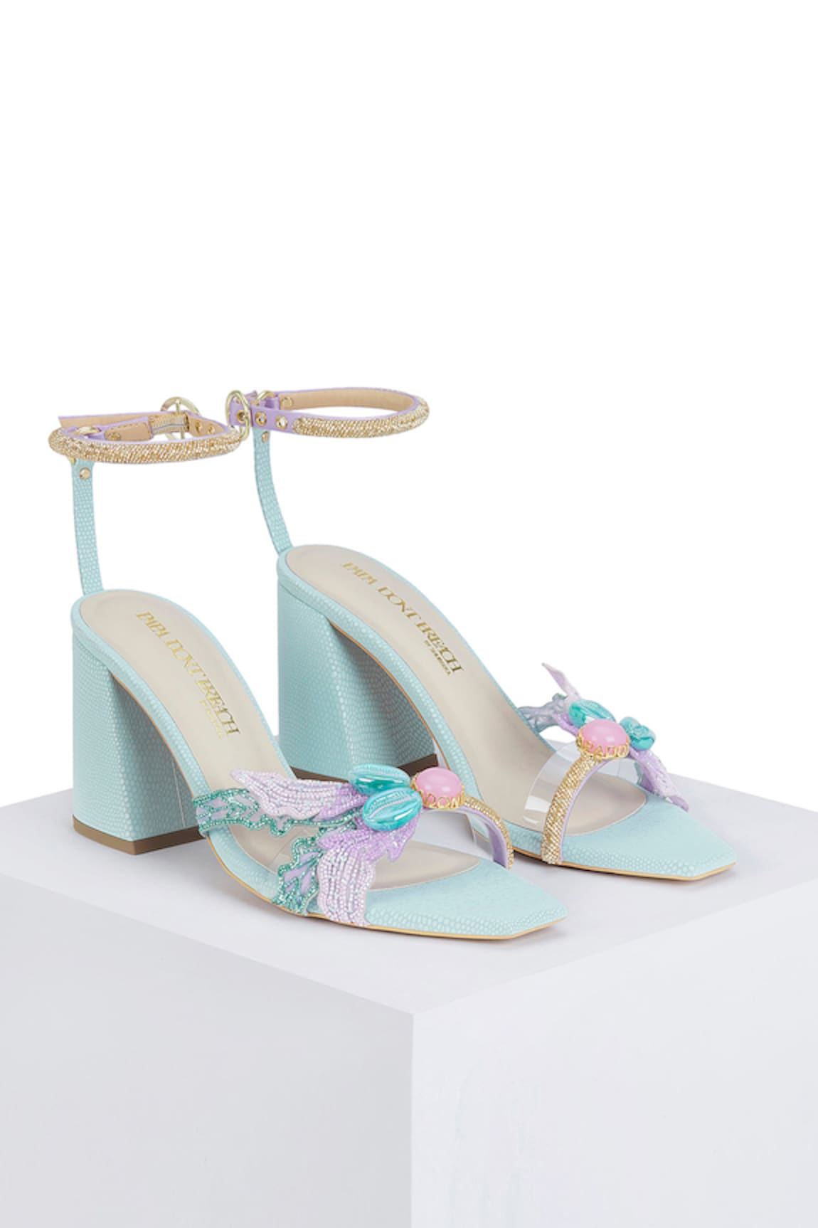 Papa Don't Preach Accessories Zazu Embellished Block Heels