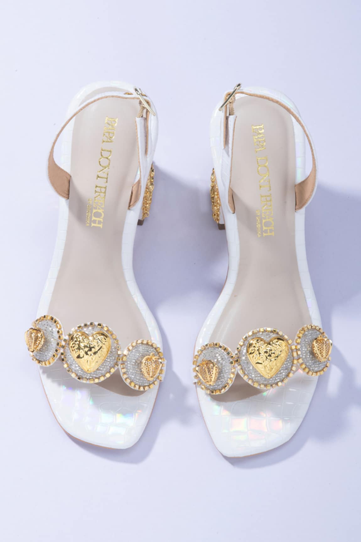 Papa Don't Preach Accessories Le Macaron Embellished Block Heels