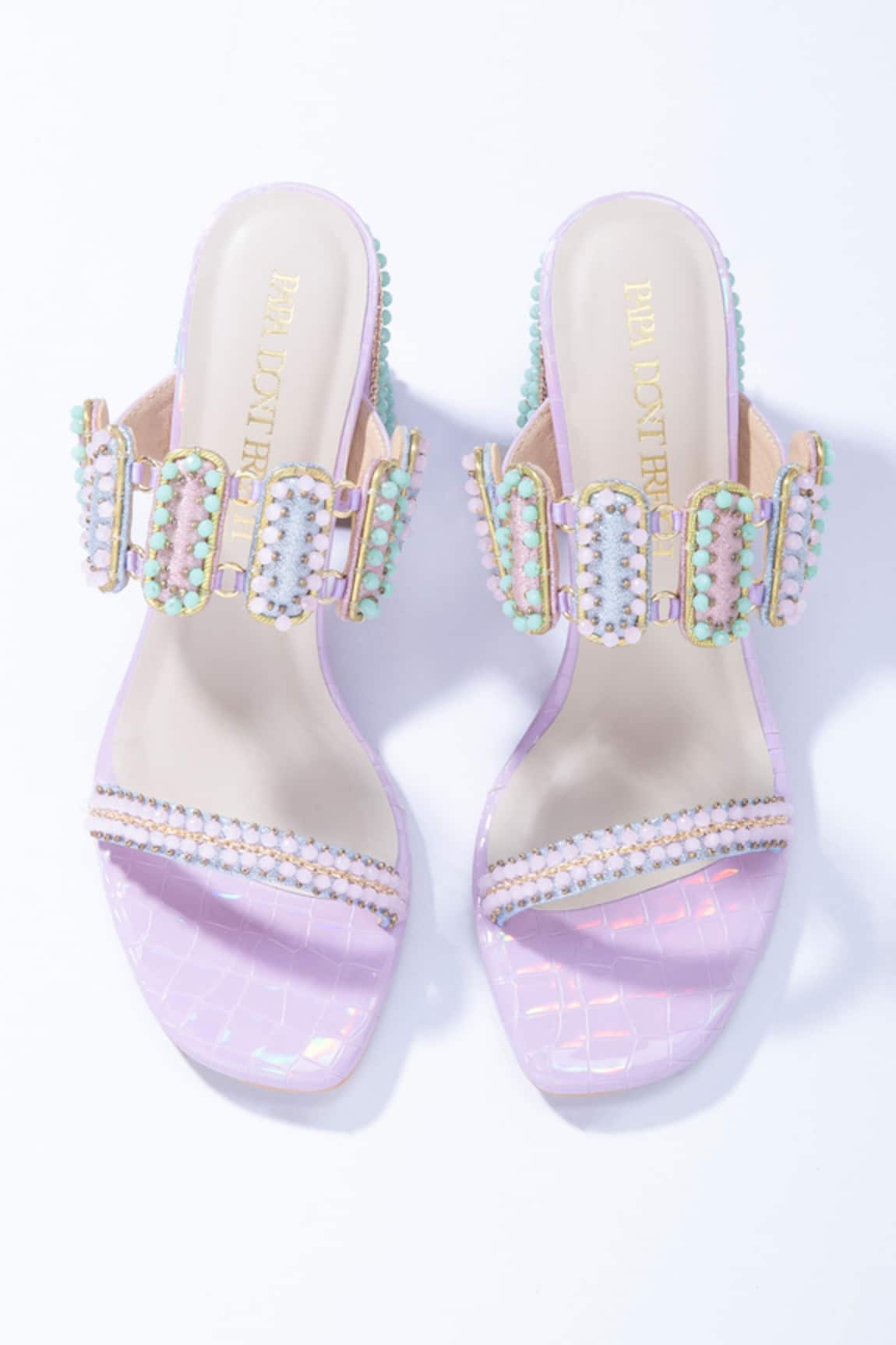 Papa Don't Preach Accessories Sugar Tabs Embellished Block Heels