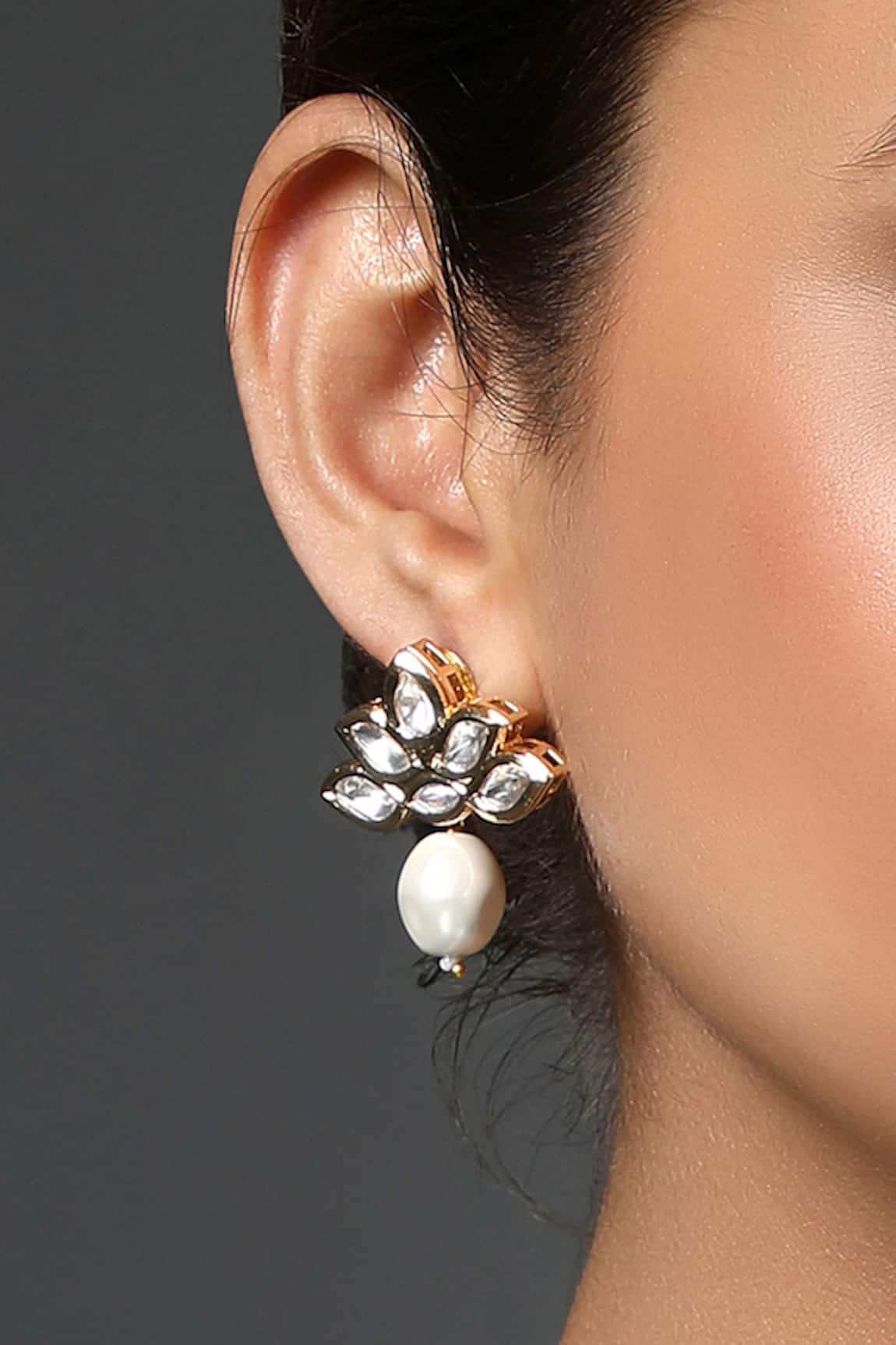 Hrisha Jewels Jadau Embellished Dangler Earrings