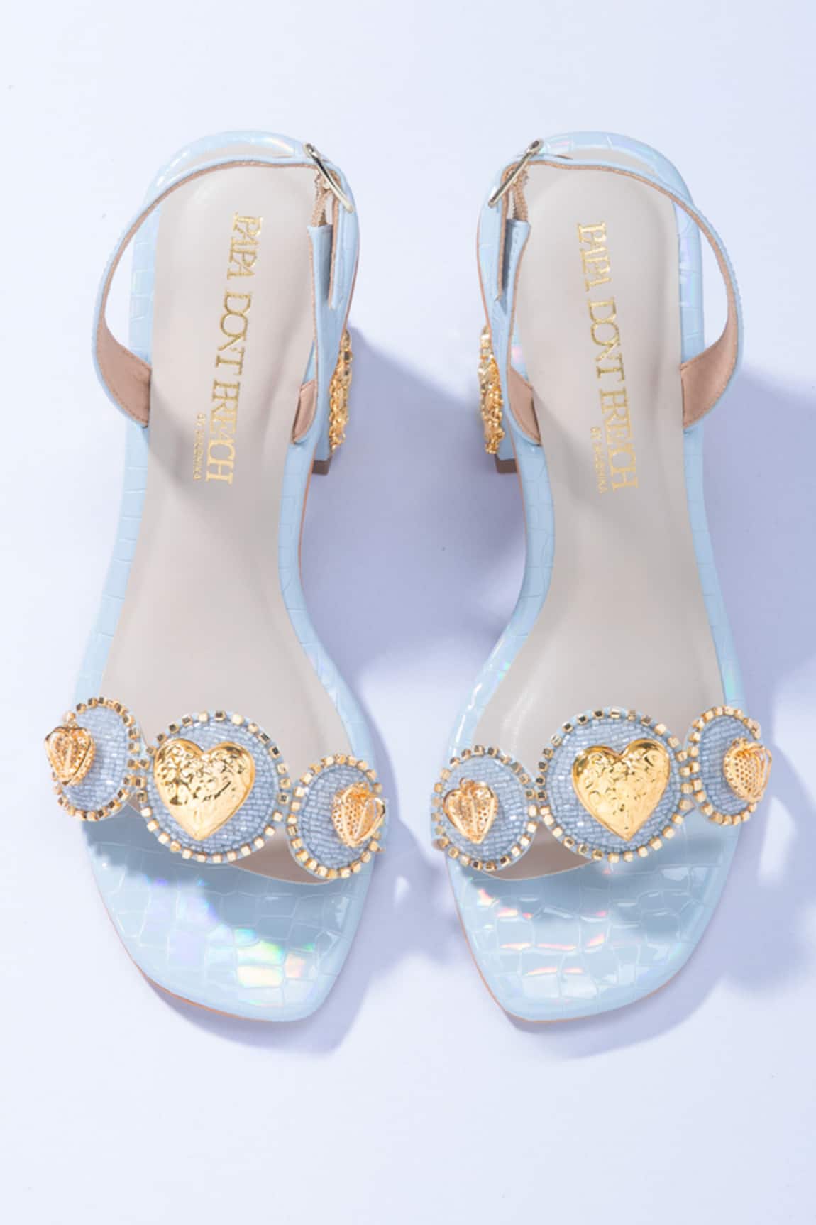 Papa Don't Preach Accessories Le Macaron Embellished Dainty Block Heels