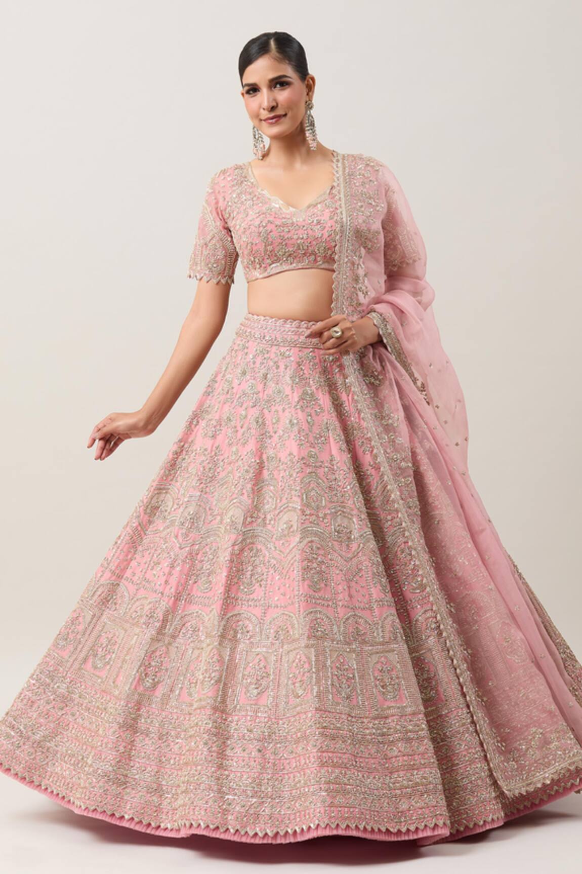 Anushree Reddy Mahal Zardozi Embroidered Bridal Lehenga Set