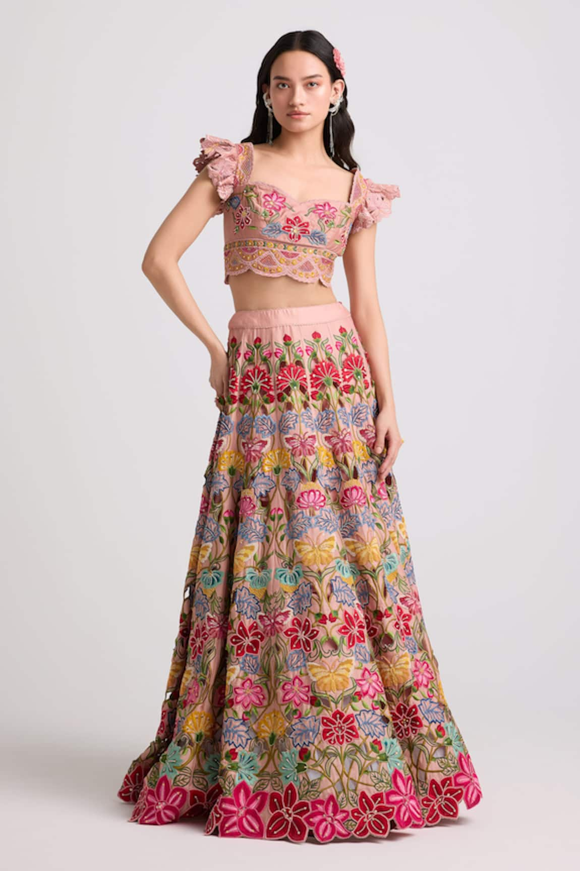 Chandrima Chanderi Embroidered Lehenga