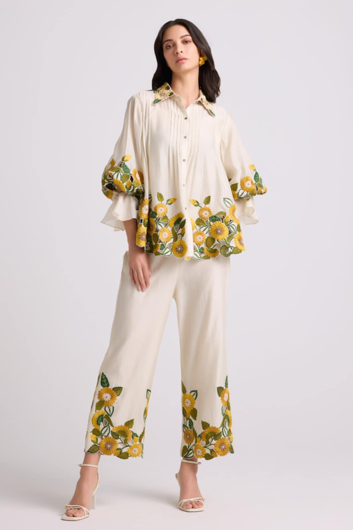 Chandrima Sunflower Embroidered Shirt