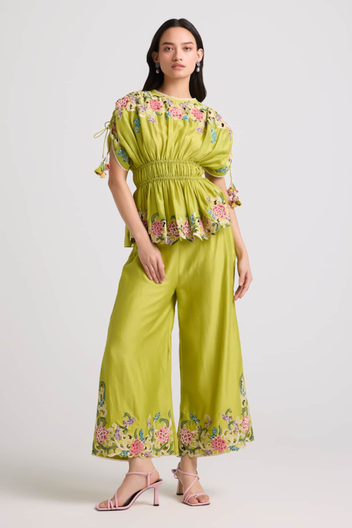 Chandrima Floral Cutwork Flared Pant