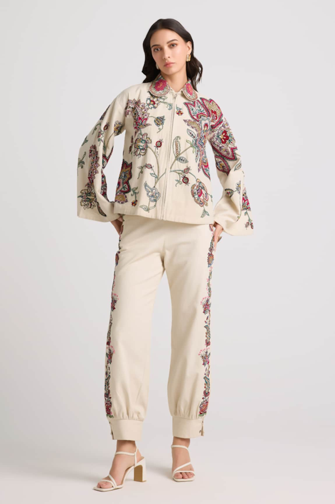 Chandrima Floral Embroidered Utility Pant