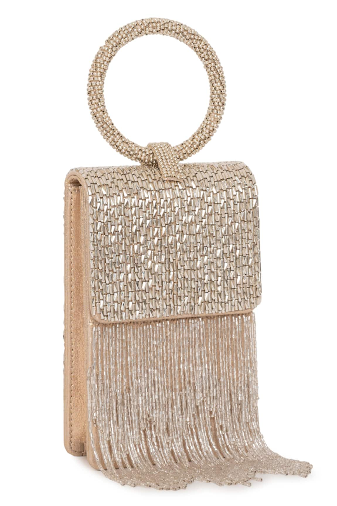 Beau Monde Nora Embellished Clutch With Sling Chain