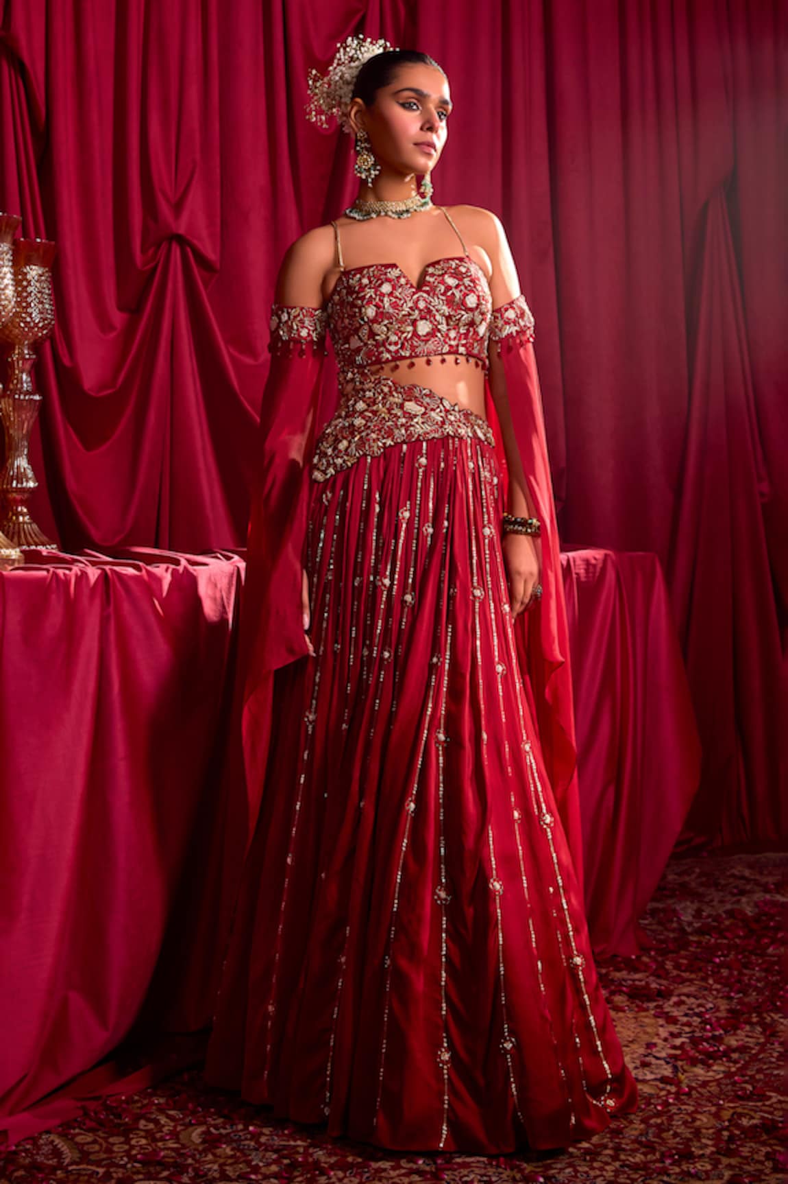 TYOHAR Malti Embroidered Blouse & Lehenga Set