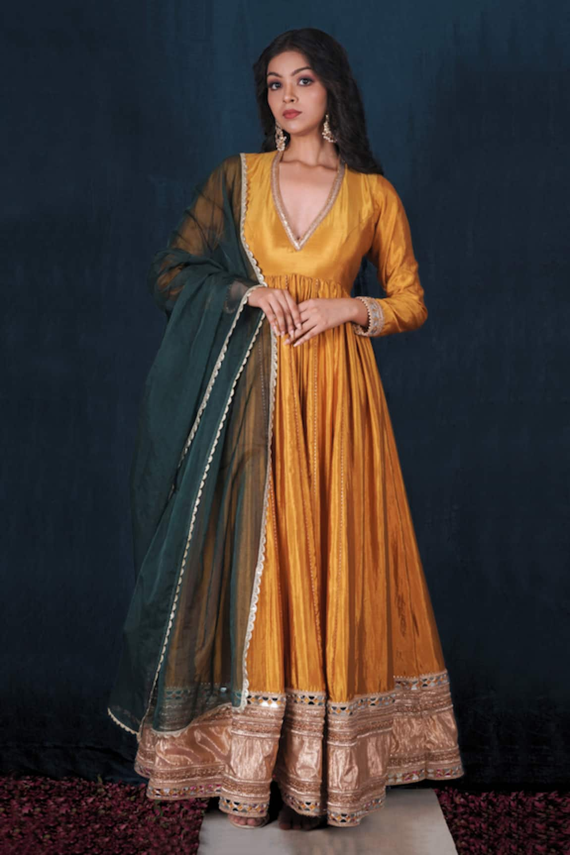 SAUBHAGYA Placement Gota Work Anarkali With Dupatta