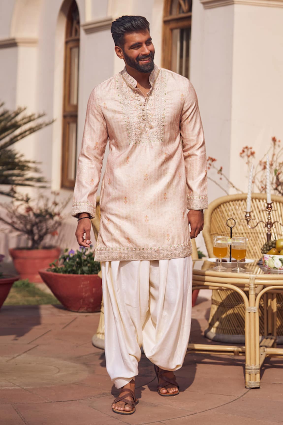 LASHKARAA Floral Print & Embroidered Kurta Set