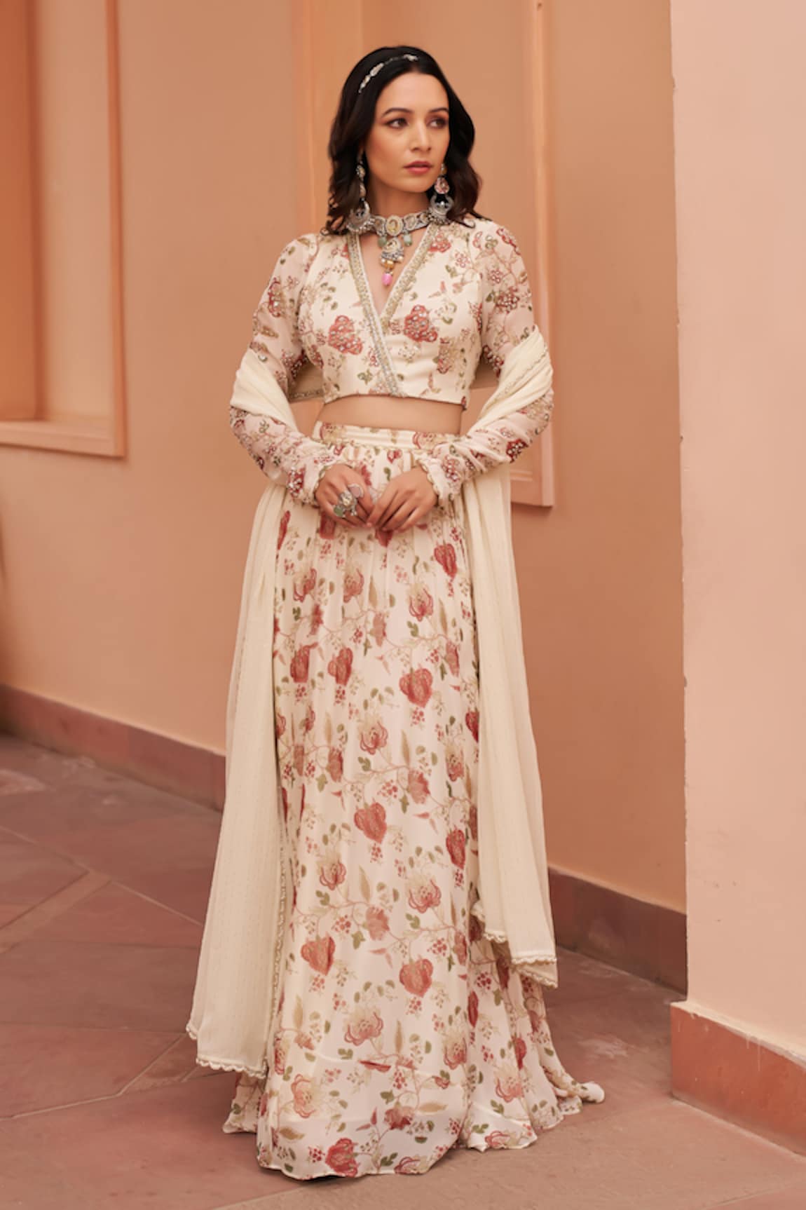 Chhavvi Aggarwal Floral Blossom Print Lehenga Set