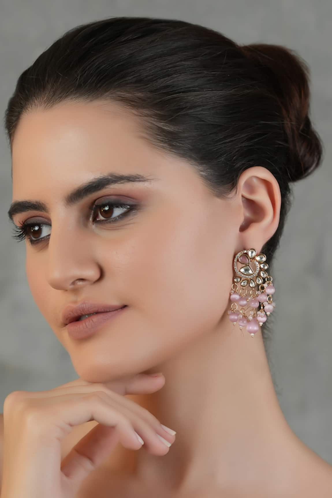 Chhavi's Jewels Pleasing Petal Kundan Embellished Earrings