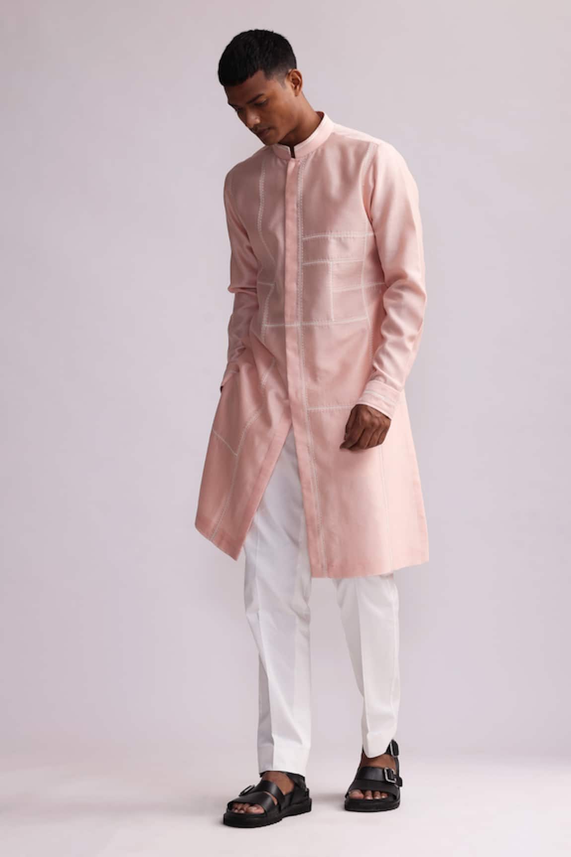 Countrymade Building Blocks Thread Embroidered Kurta & Pant Set 