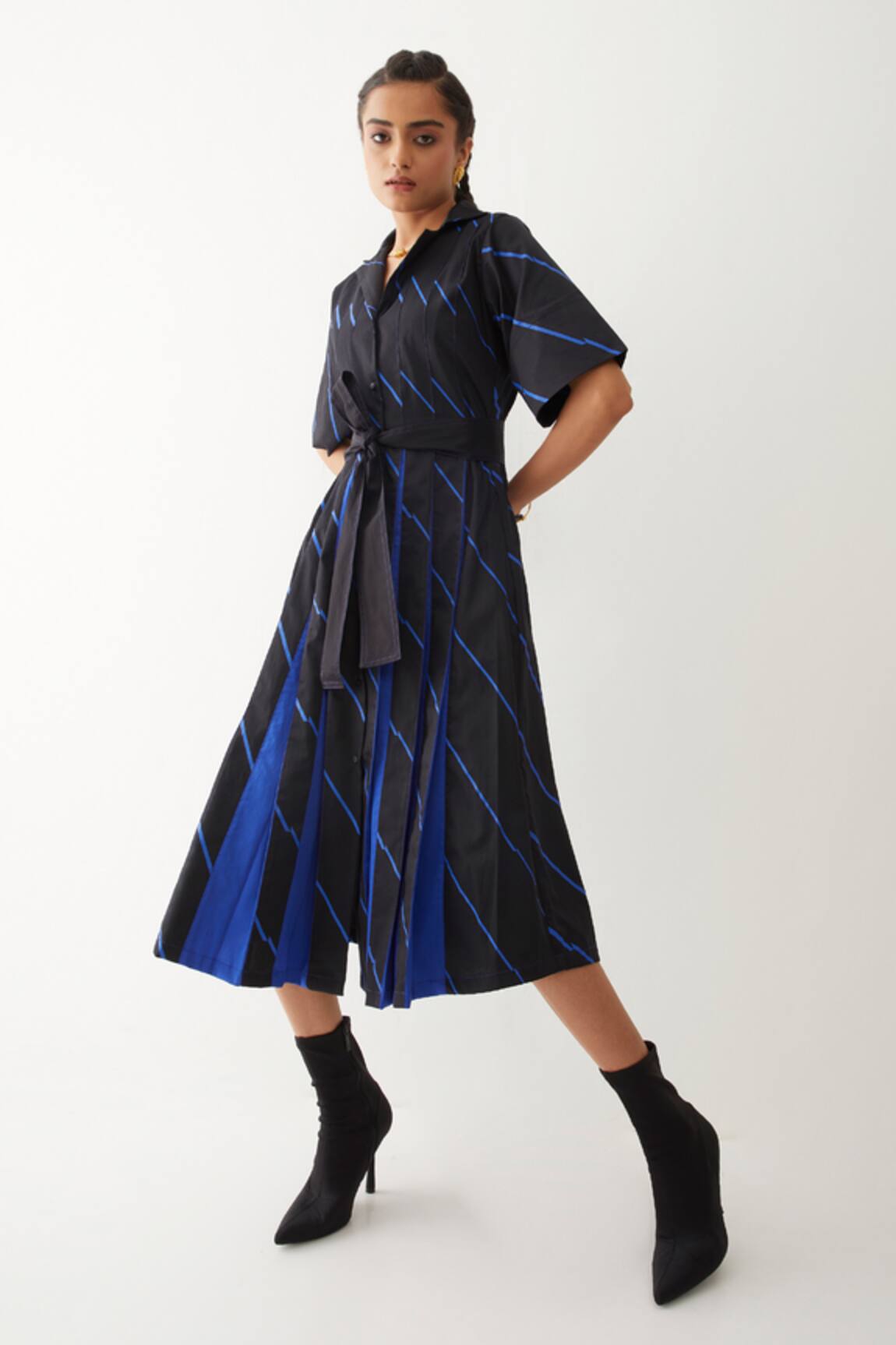 Son Of A Noble Snob Monaco Diagonal Stripe Print Dress