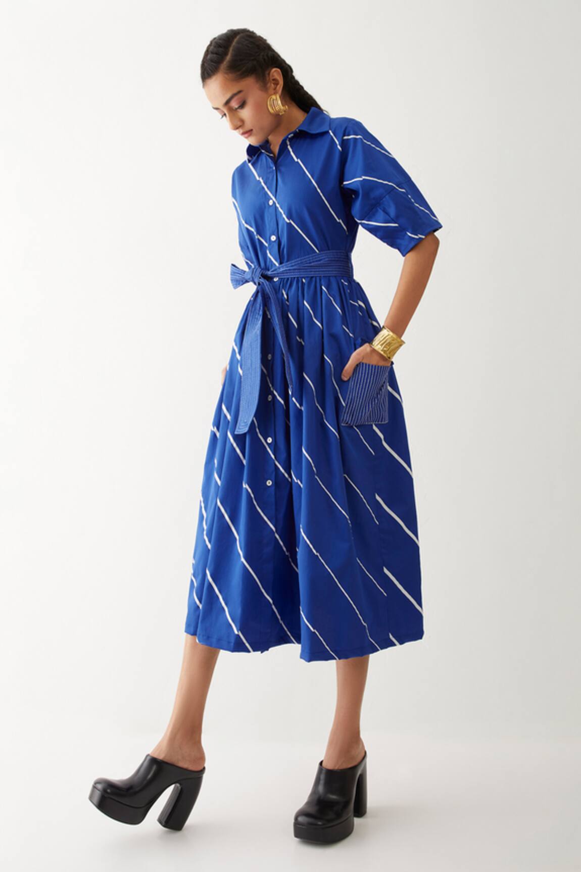 Son Of A Noble Snob Olivia Stripe Print Dress