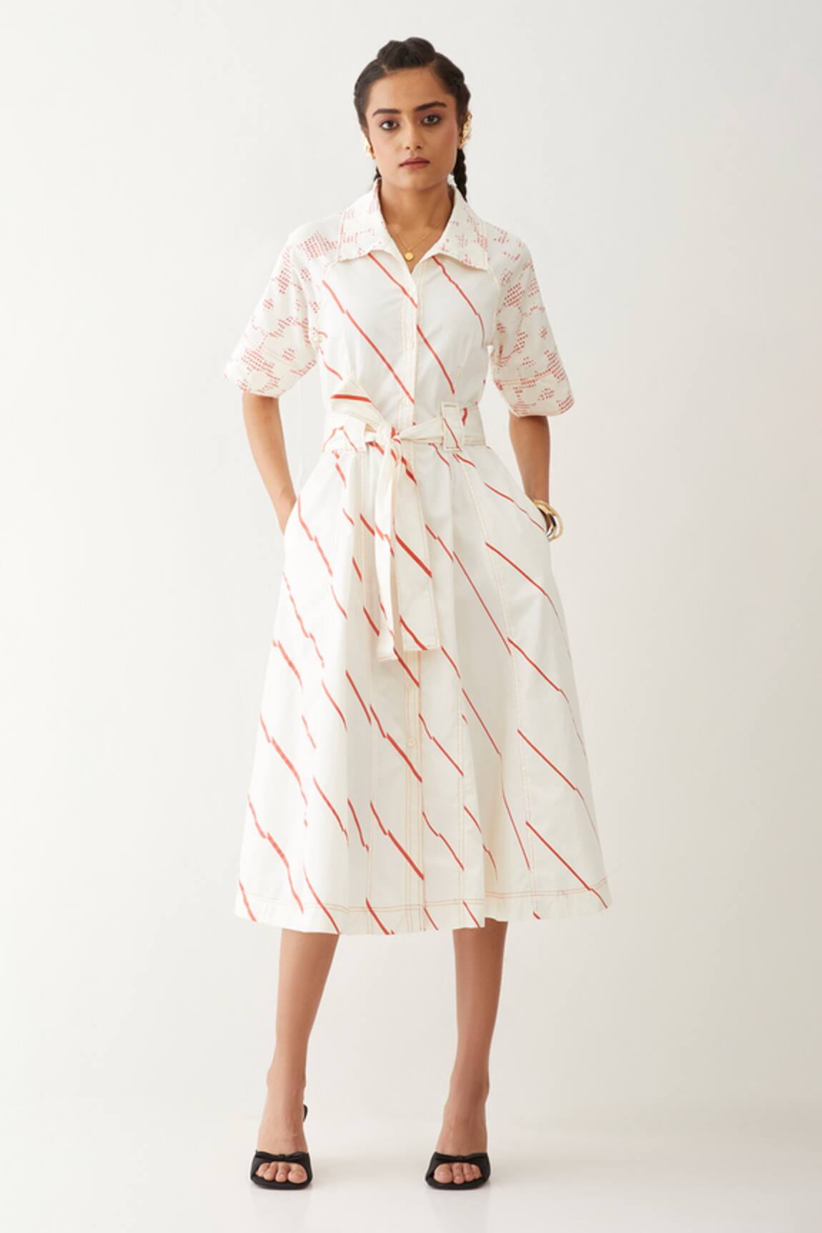 Son Of A Noble Snob Paloma Stripe Print Dress