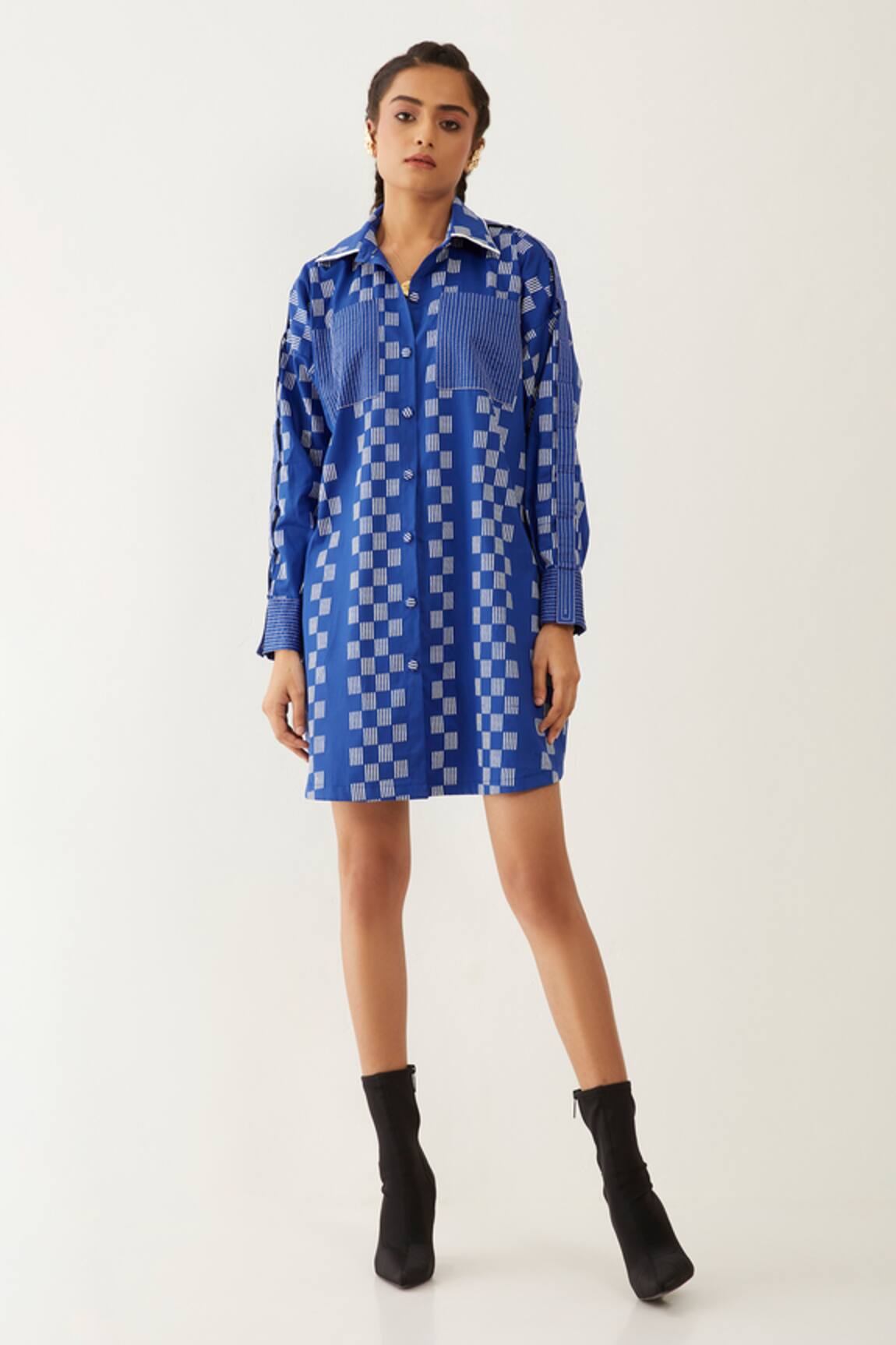 Son Of A Noble Snob Ruby Checkered Print Shirt Dress