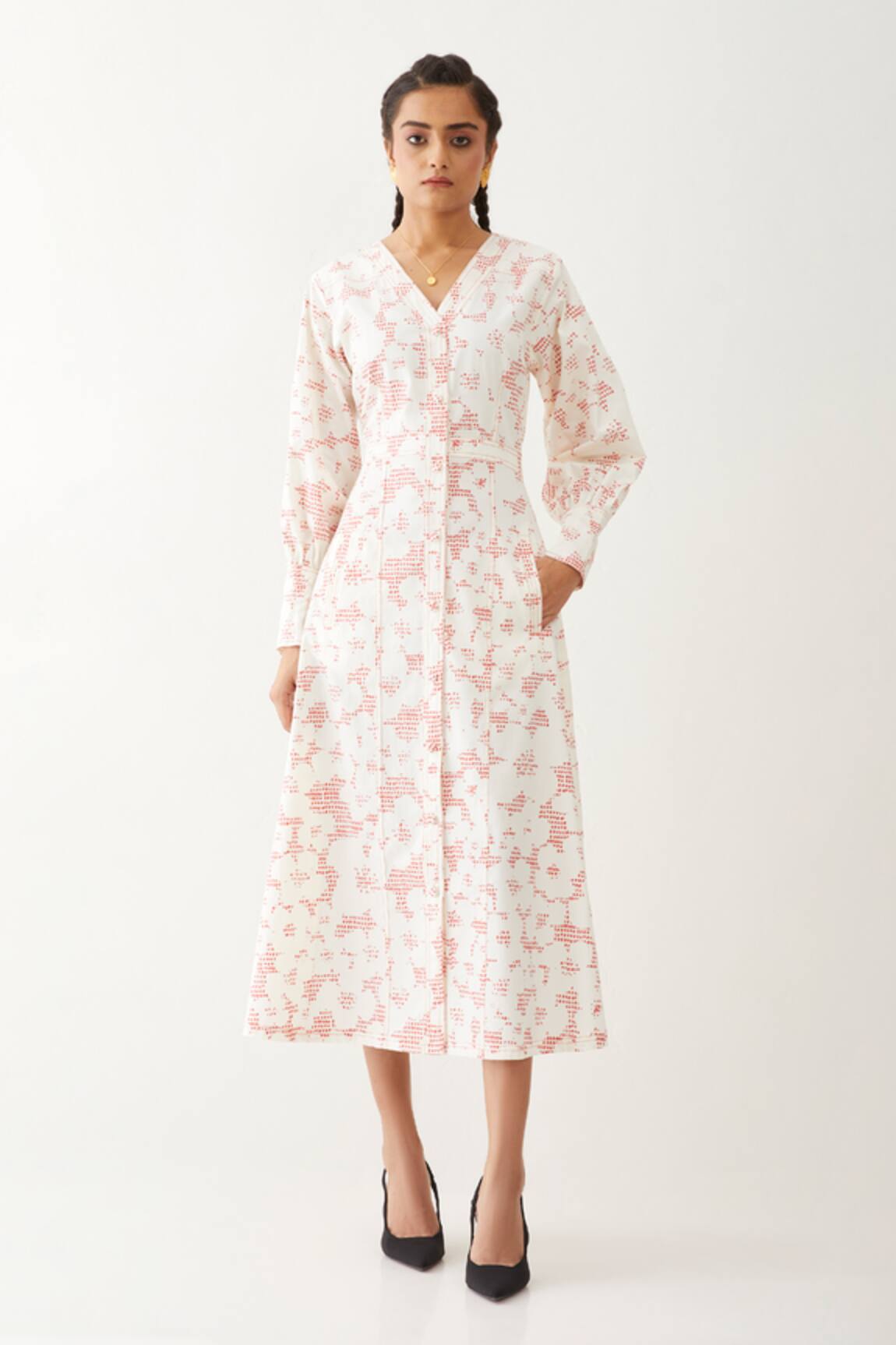 Son Of A Noble Snob Innis Cotton Satin Printed Dress