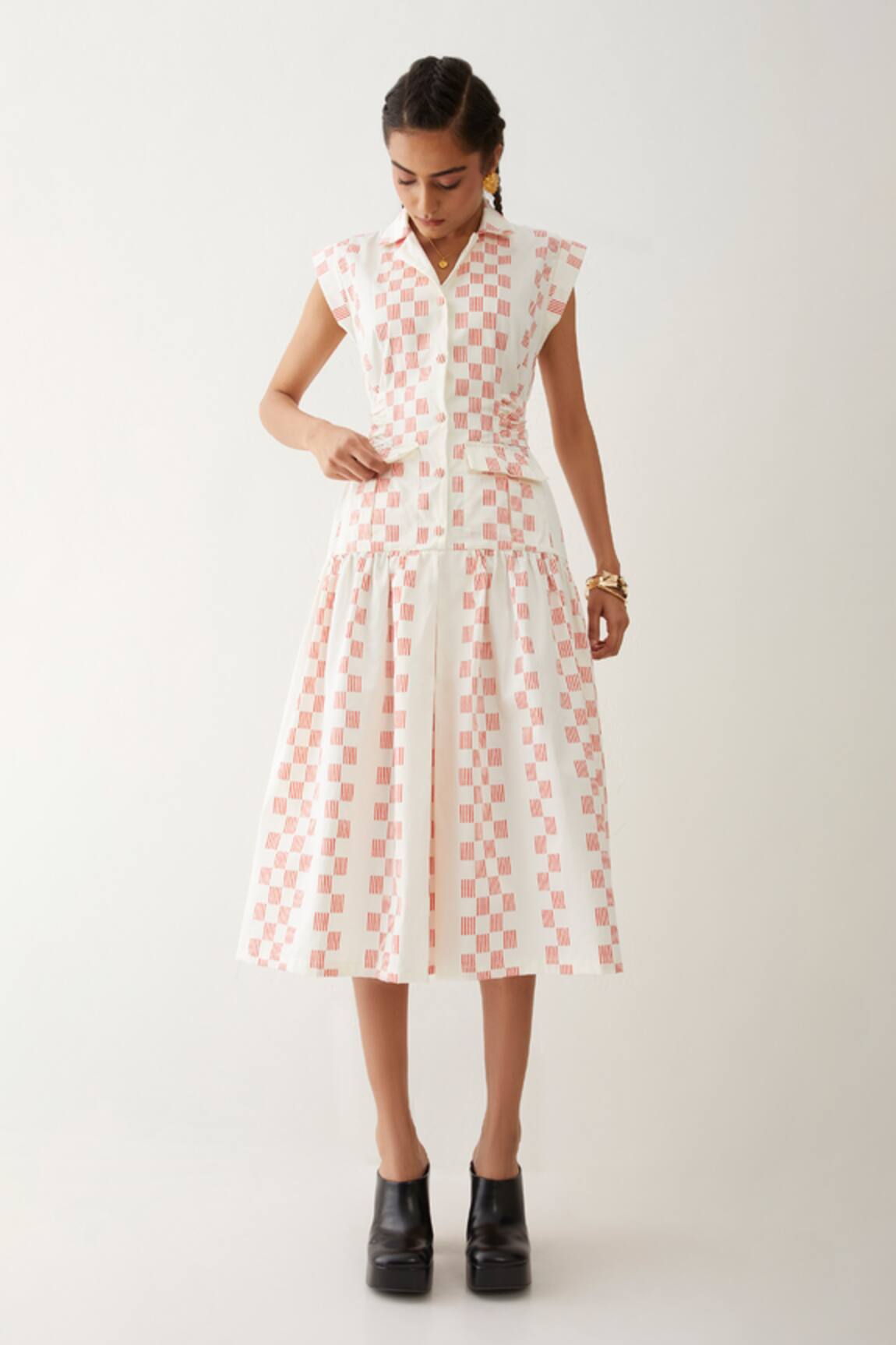 Son Of A Noble Snob Agnes Hopscotch Print Dress