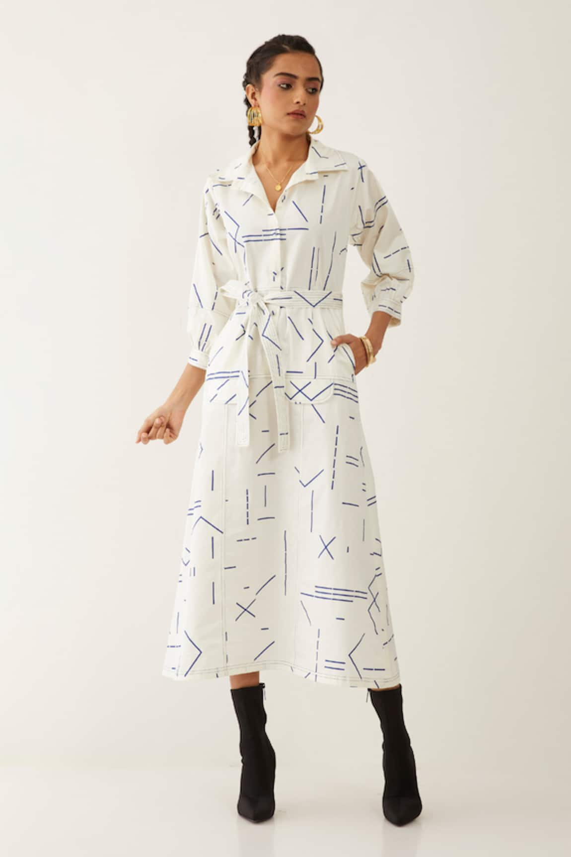 Son of A Noble Snob Bonie Geometric Print Dress