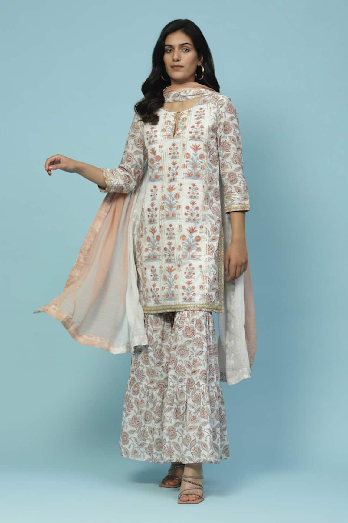 Aarke Ritu Kumar Analiya Floral Print Kurta Sharara Set