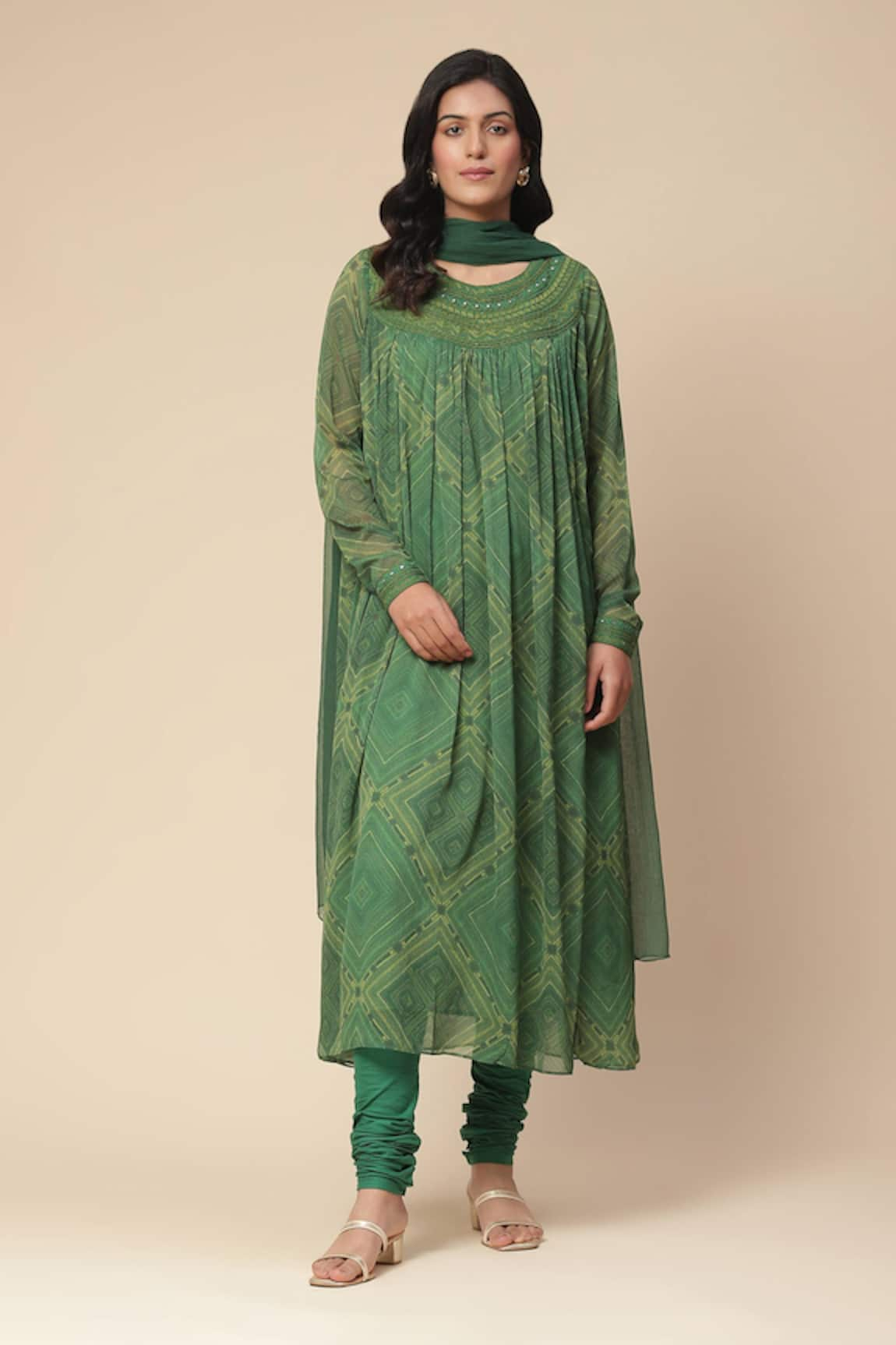 Aarke Ritu Kumar Sitashi Geometric Pattern Anarkali Set