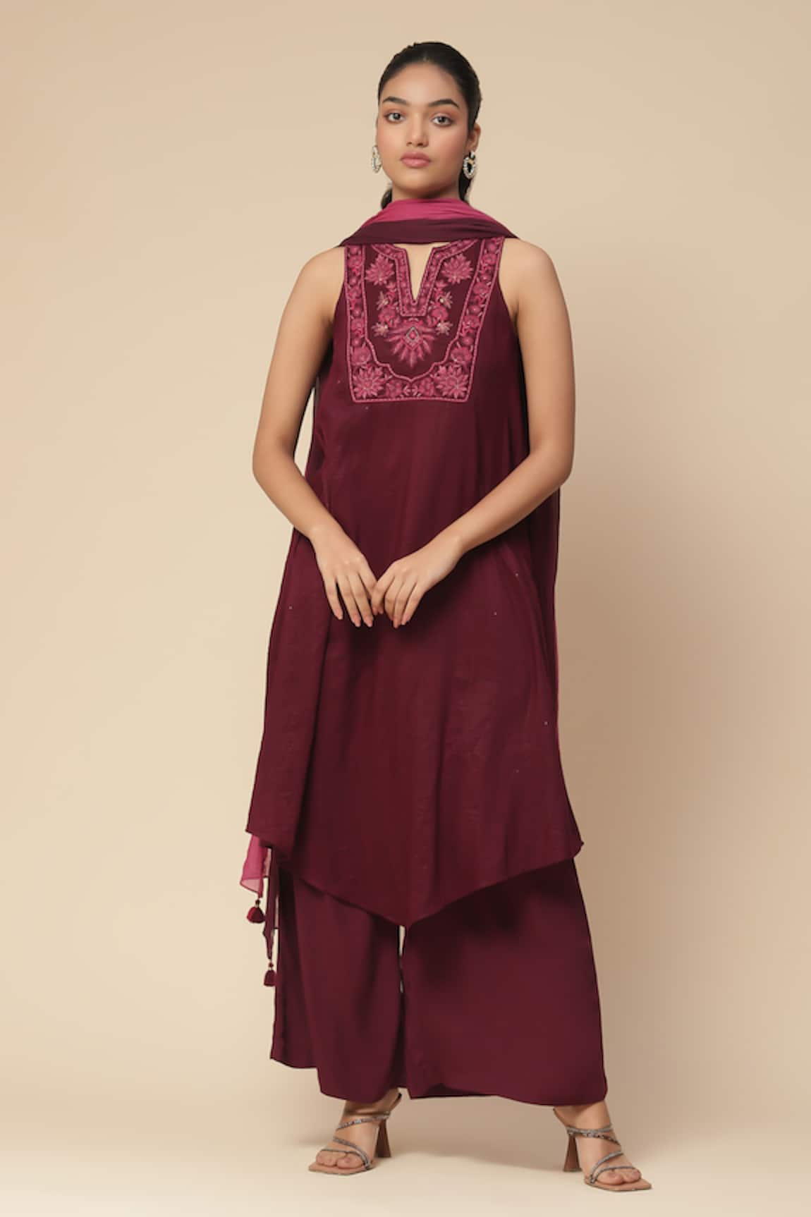 Aarke Ritu Kumar Audrey Embroidered Yoke Kurta Palazzo Set