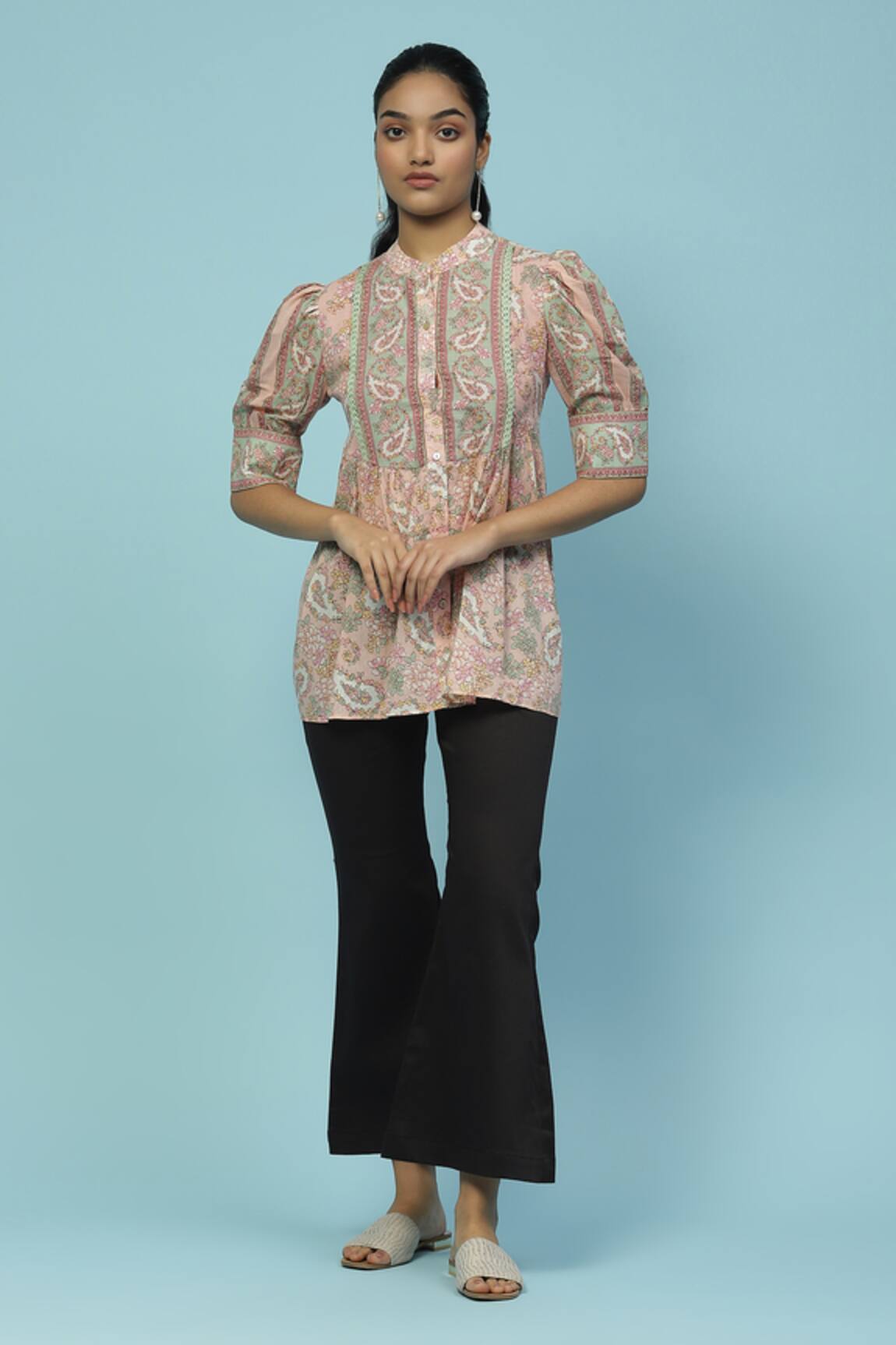 Aarke Ritu Kumar Raqs Floral Print Long Top