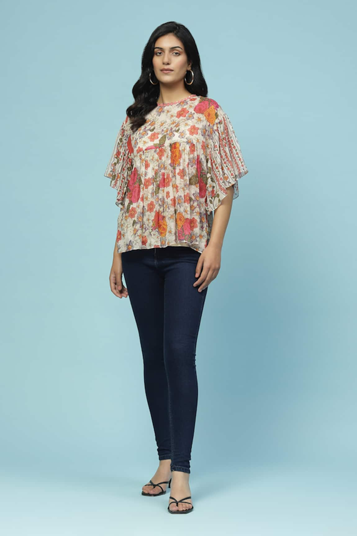 Aarke Ritu Kumar Shagufta Floral Print Top With Camisole