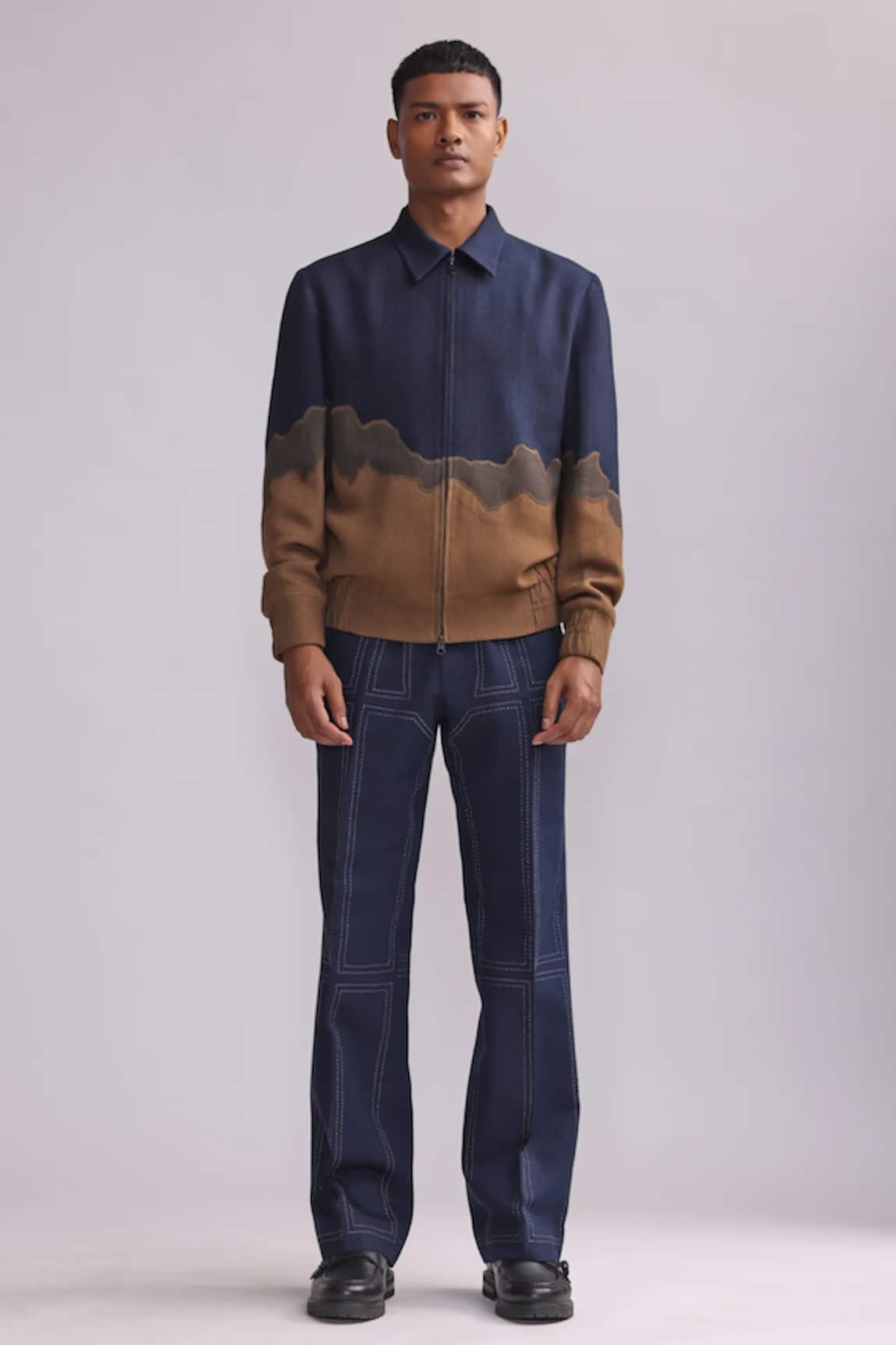 Countrymade Linen Gradient Patchwork Jacket 