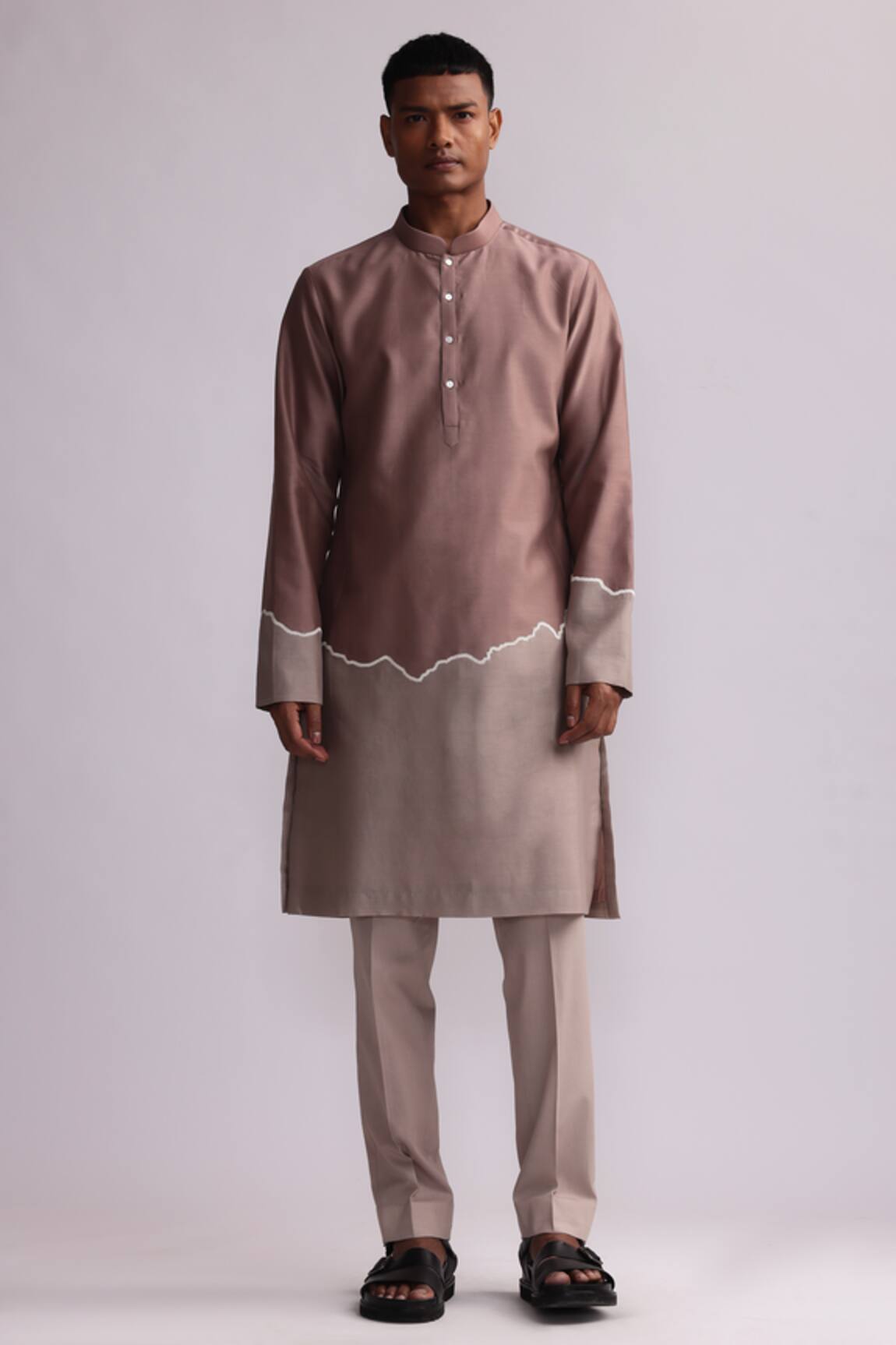 Countrymade Half And Half Patchwork Kurta With Pant 