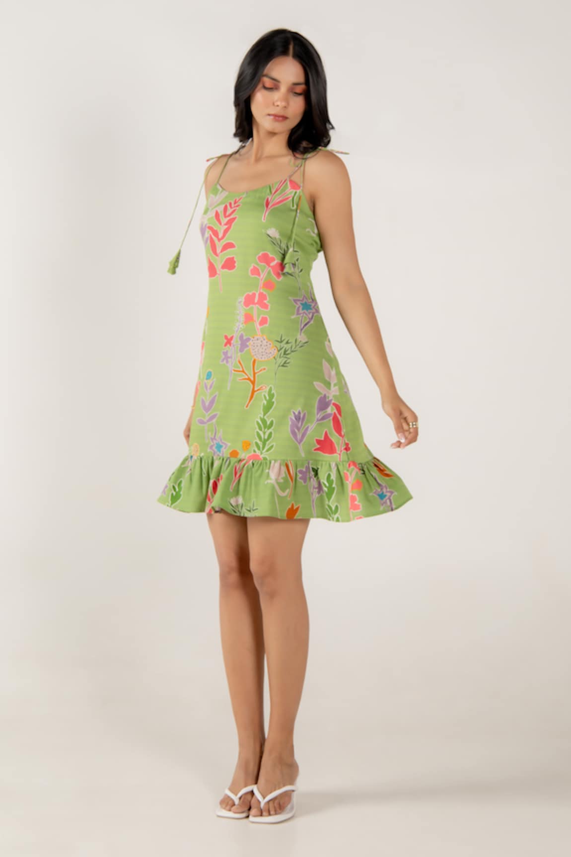 AROOP SHOP INDIA Gardenia Rene Floral Print Dress