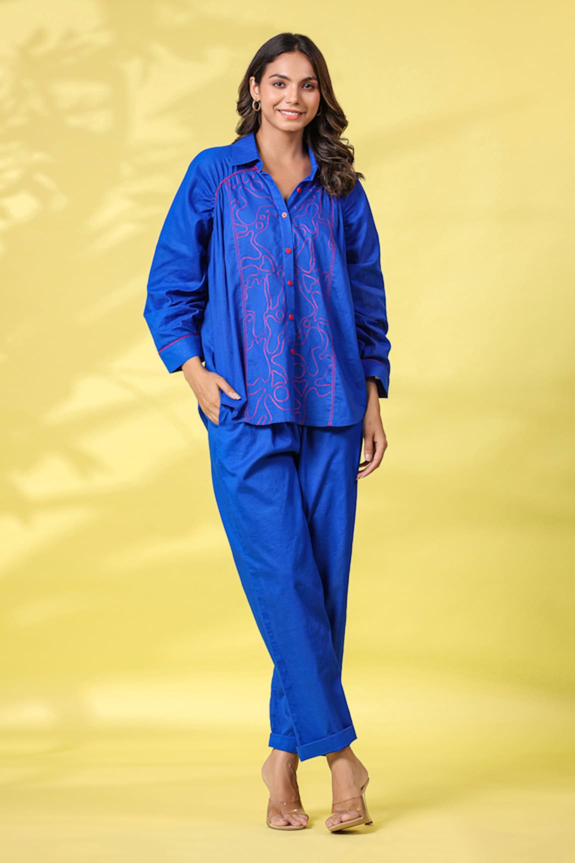 k-anshika Resham Thread Embroidered Shirt & Pant Set