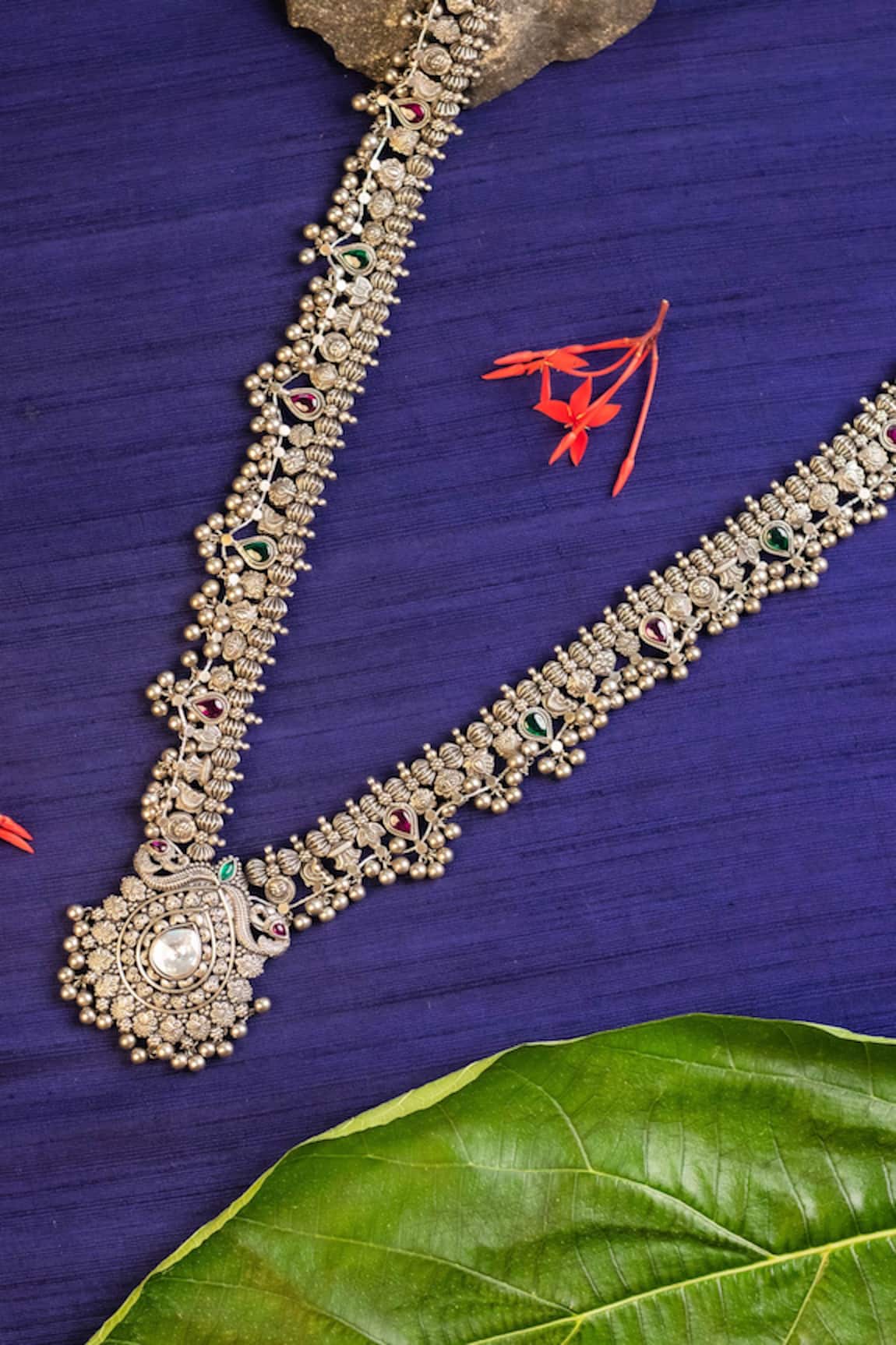 Mero Jewellery Carved Stone Embellished Kolhapuri Saaj Necklace