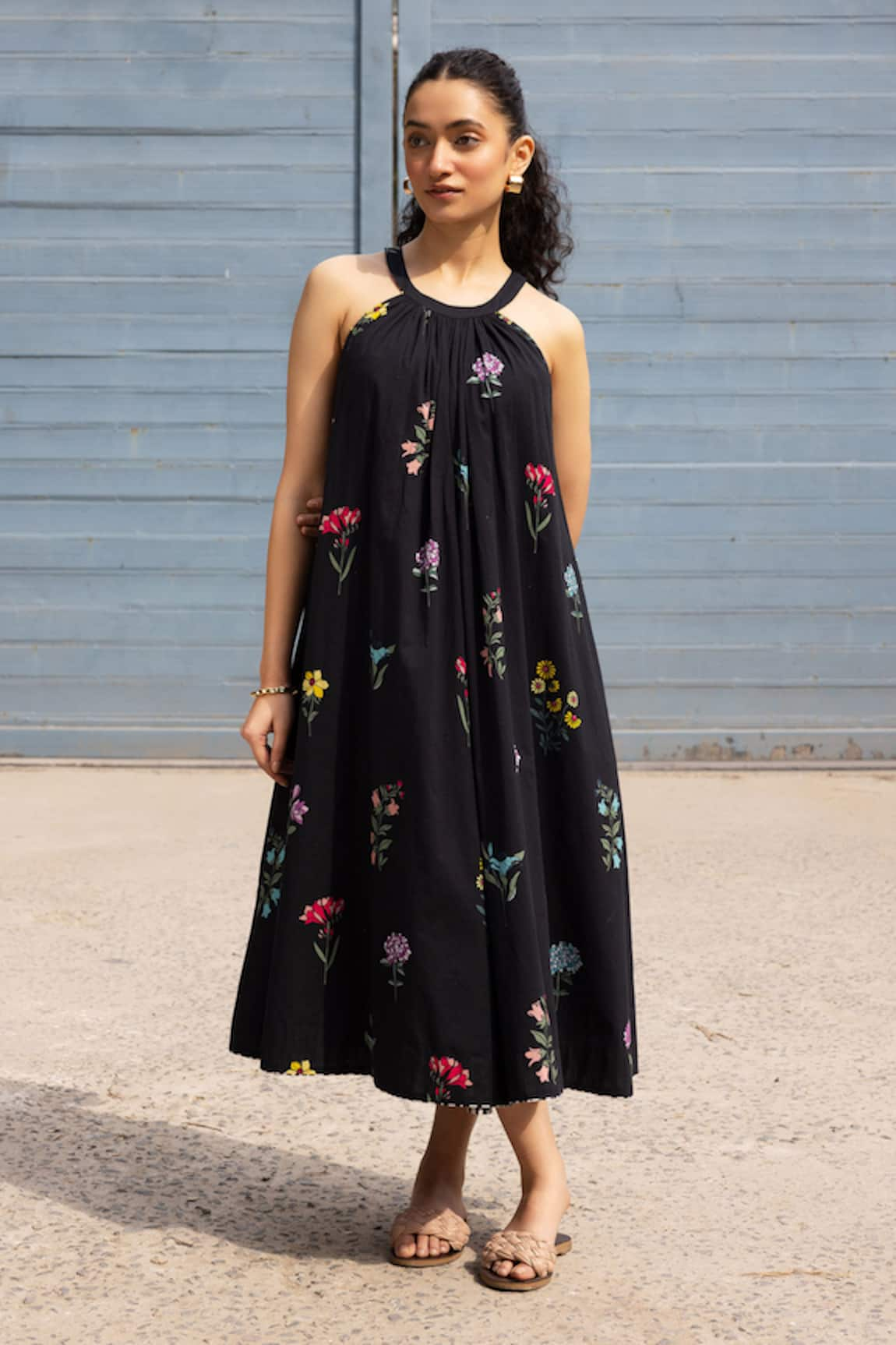 Label Shreya Sharma Floral Bloom Print Cotton Dress