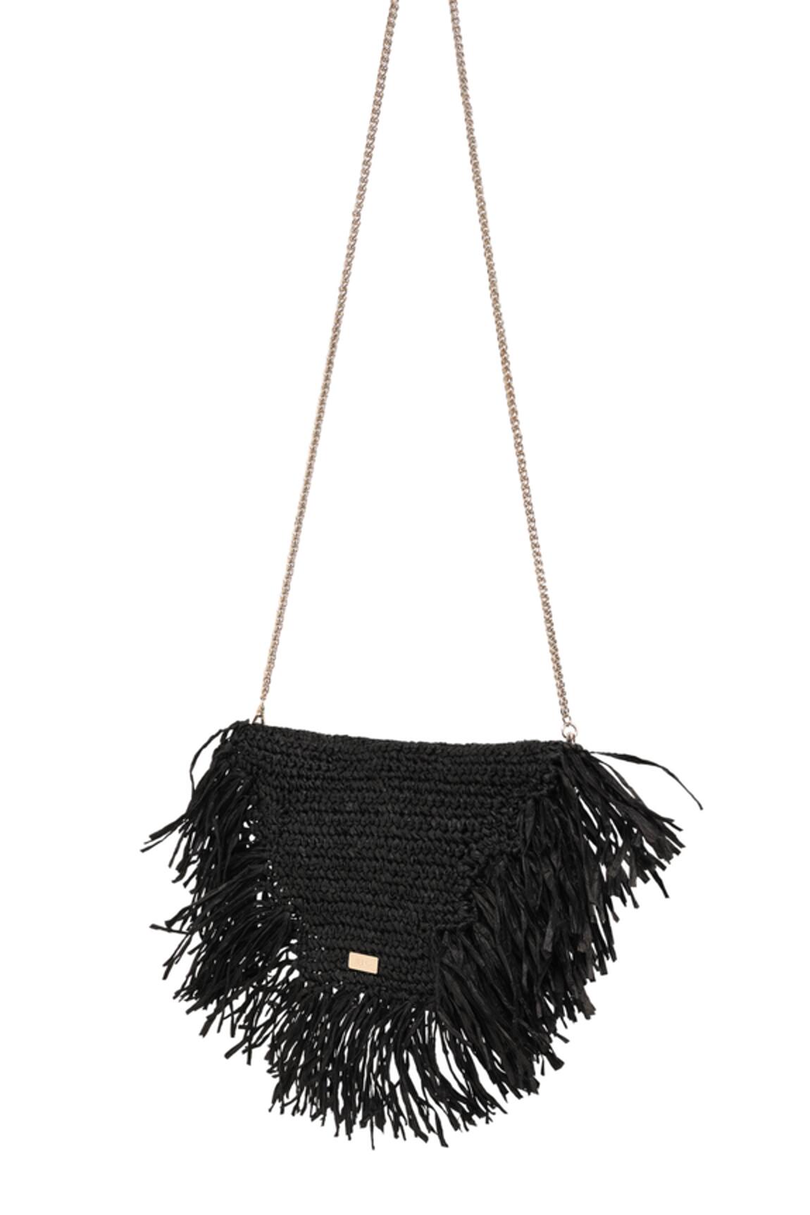 Jena Raffia Moon Crossbody Bag 