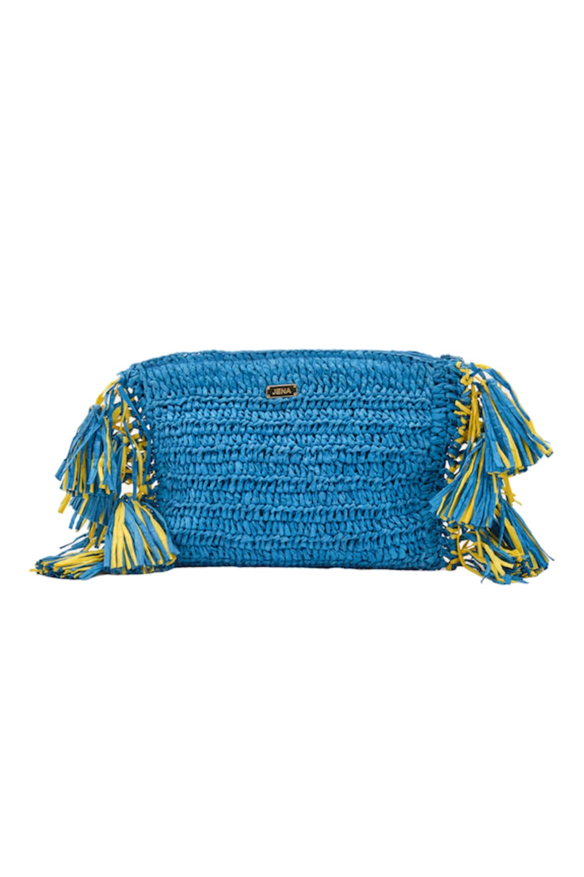 JENA Fringed Tasselled Woven Clutch