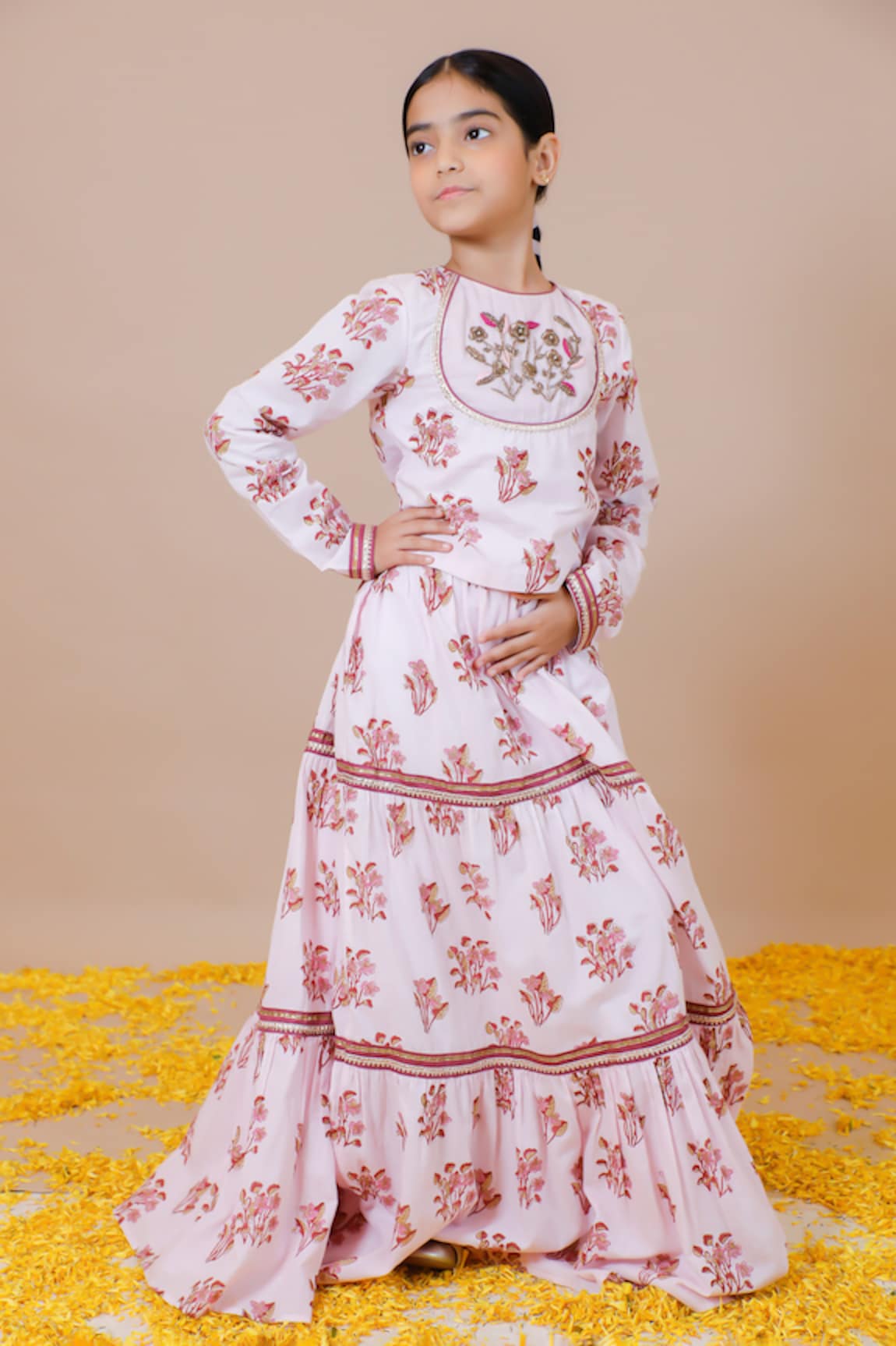 Swati Golyan Flower Print Lehenga & Crop Top Set